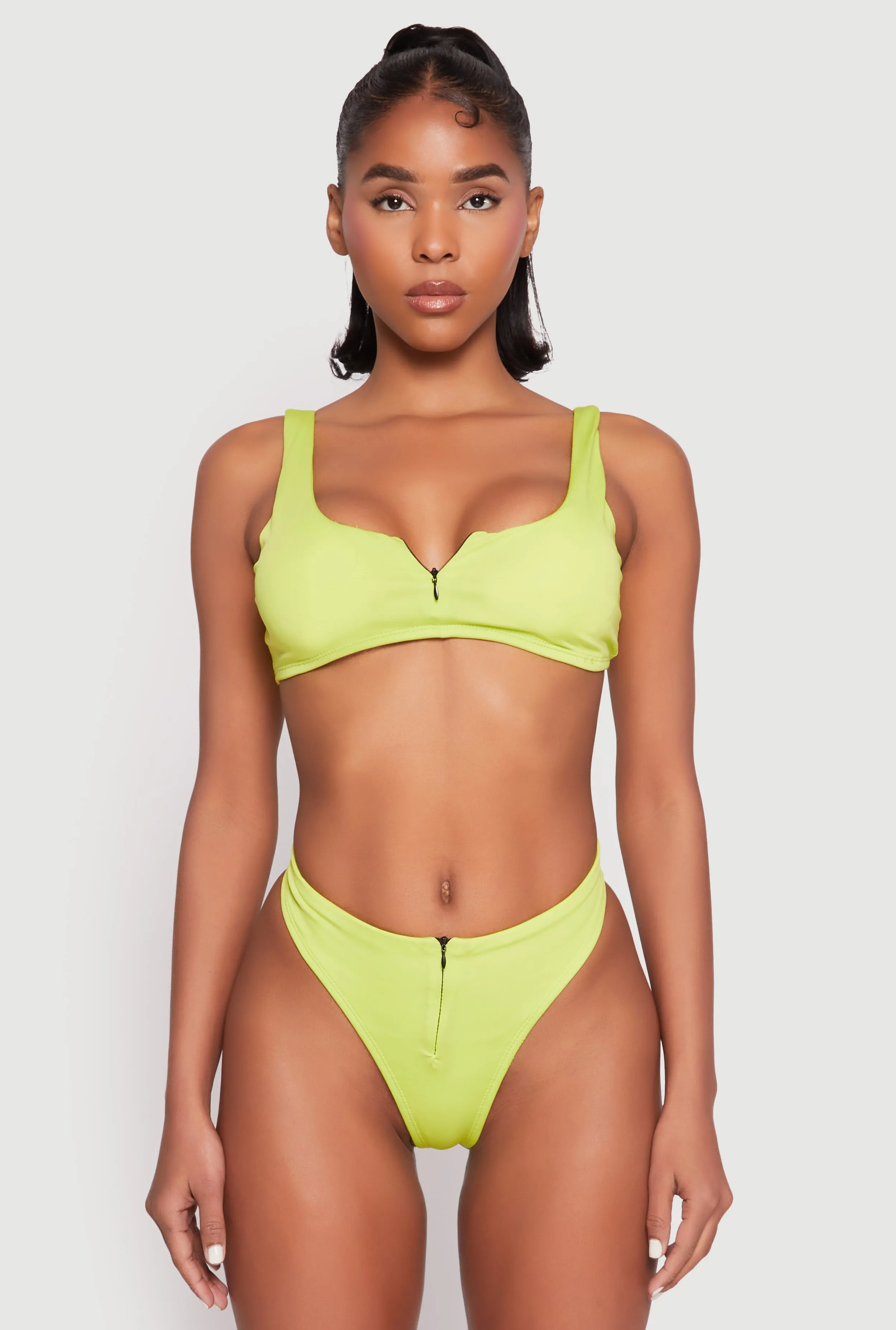 Zip Front Bikini Top and High Cut Bikini Bottoms sold by Rainbow product image thumbnail 2