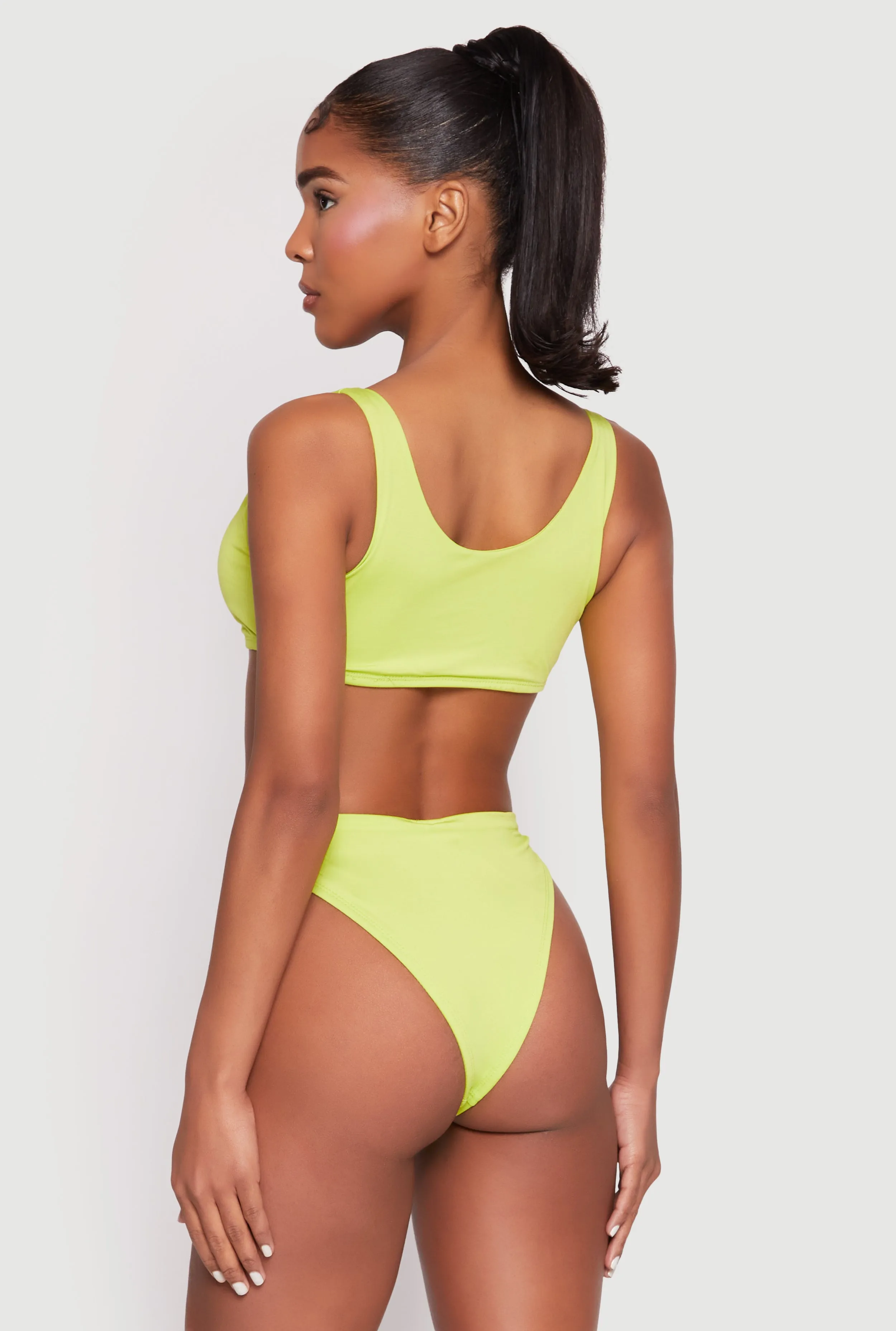 Zip Front Bikini Top and High Cut Bikini Bottoms sold by Rainbow product image thumbnail 5