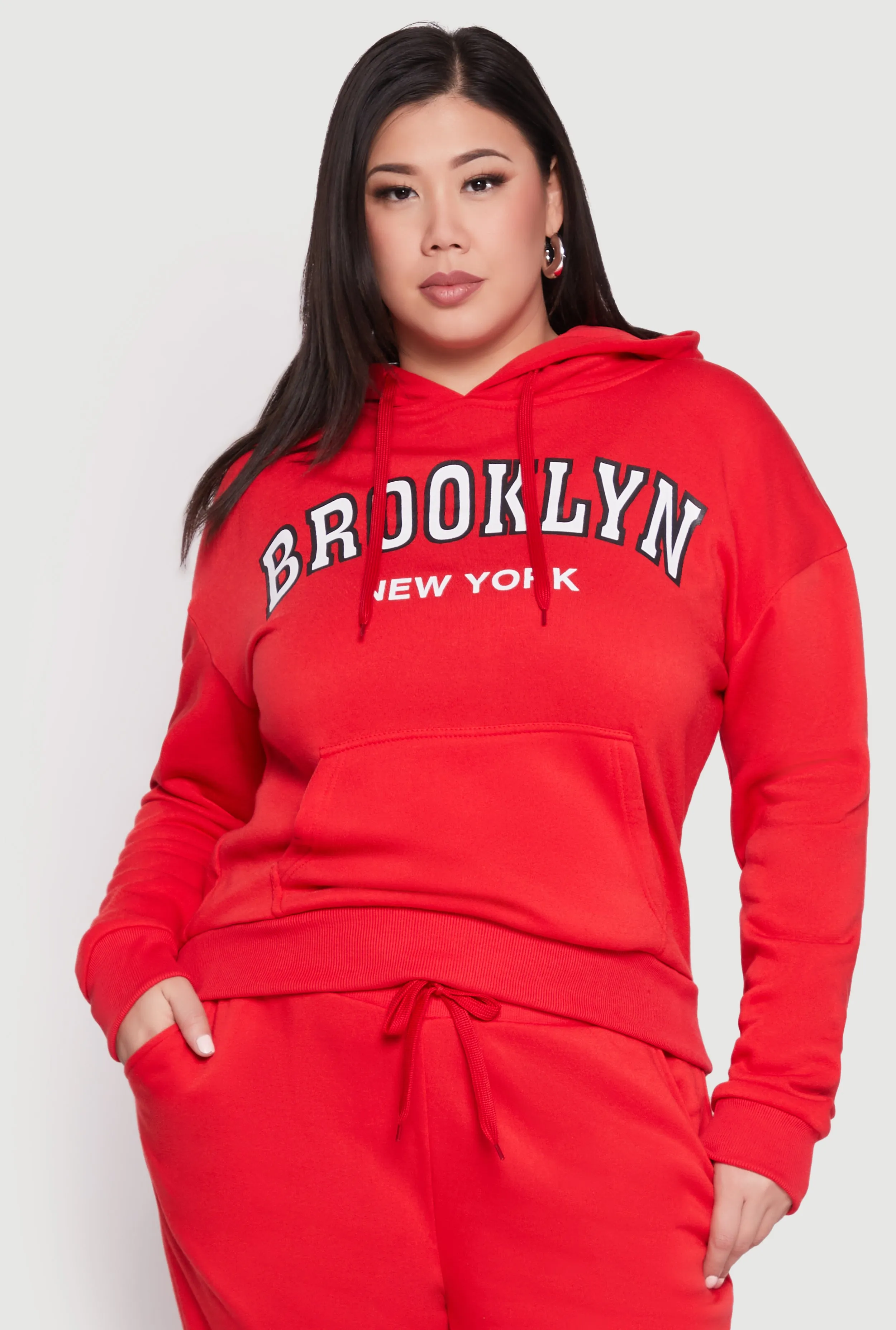 Plus Size Fleece Brooklyn Pullover Hoodie sold by Rainbow