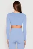 Seamless Lace Up Long Sleeve Crop Top sold by Rainbow