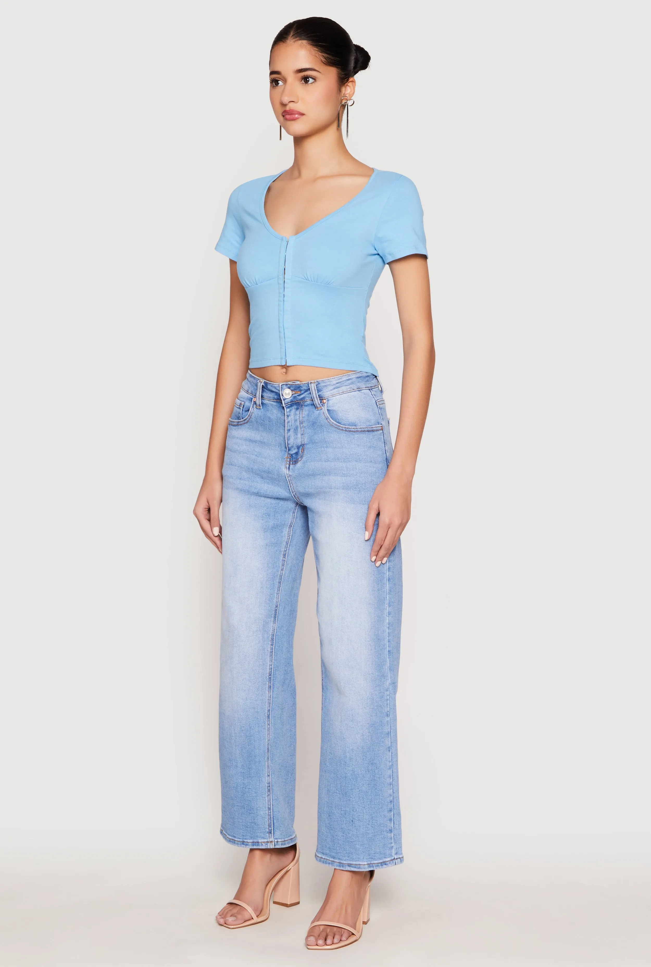 Hook and Eye Short Sleeve Crop Top sold by Rainbow product image thumbnail 3