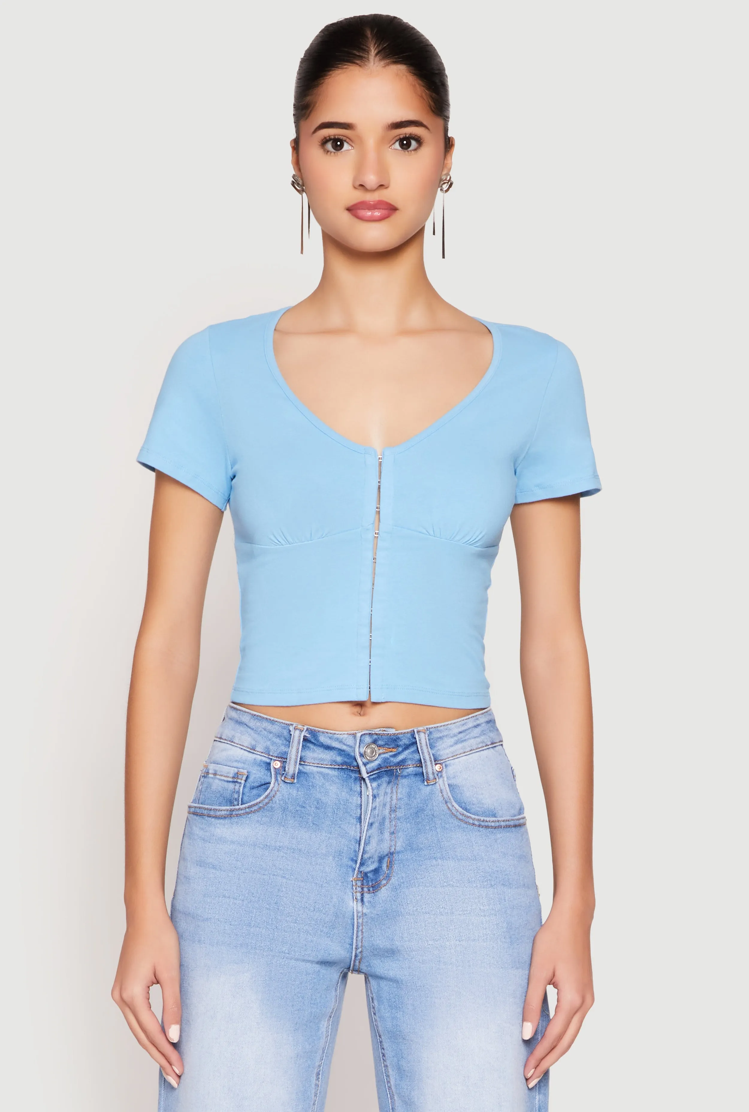 Hook and Eye Short Sleeve Crop Top sold by Rainbow product image thumbnail 2