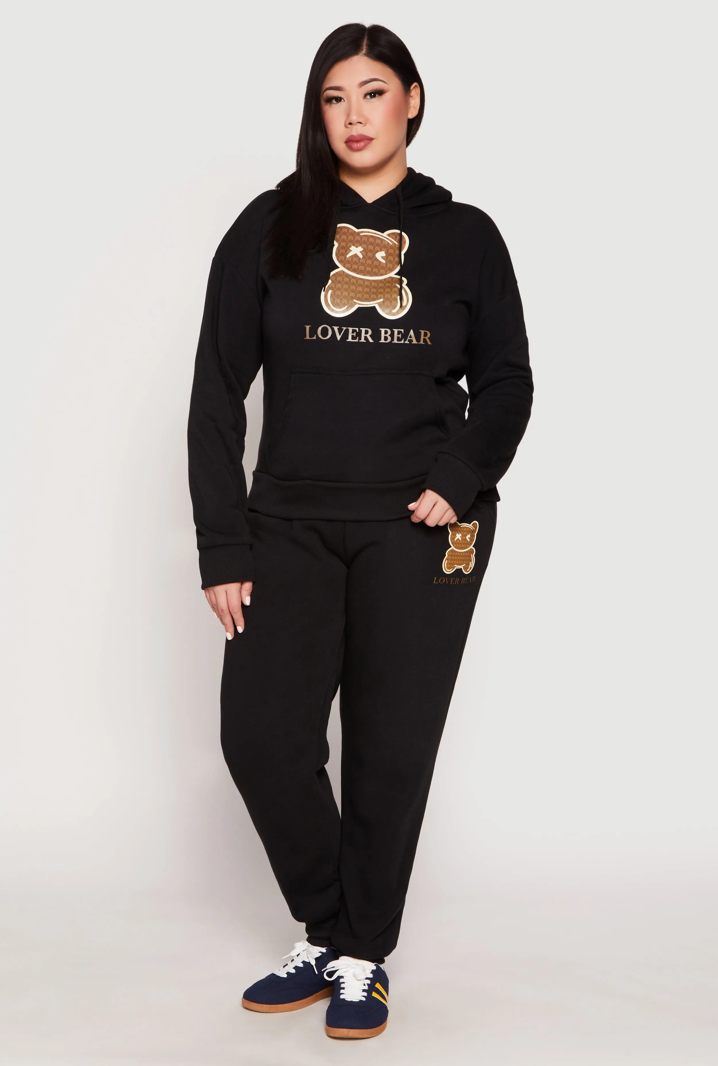 Plus Size Lover Bear Hooded Sweatshirt sold by Rainbow product image thumbnail 2