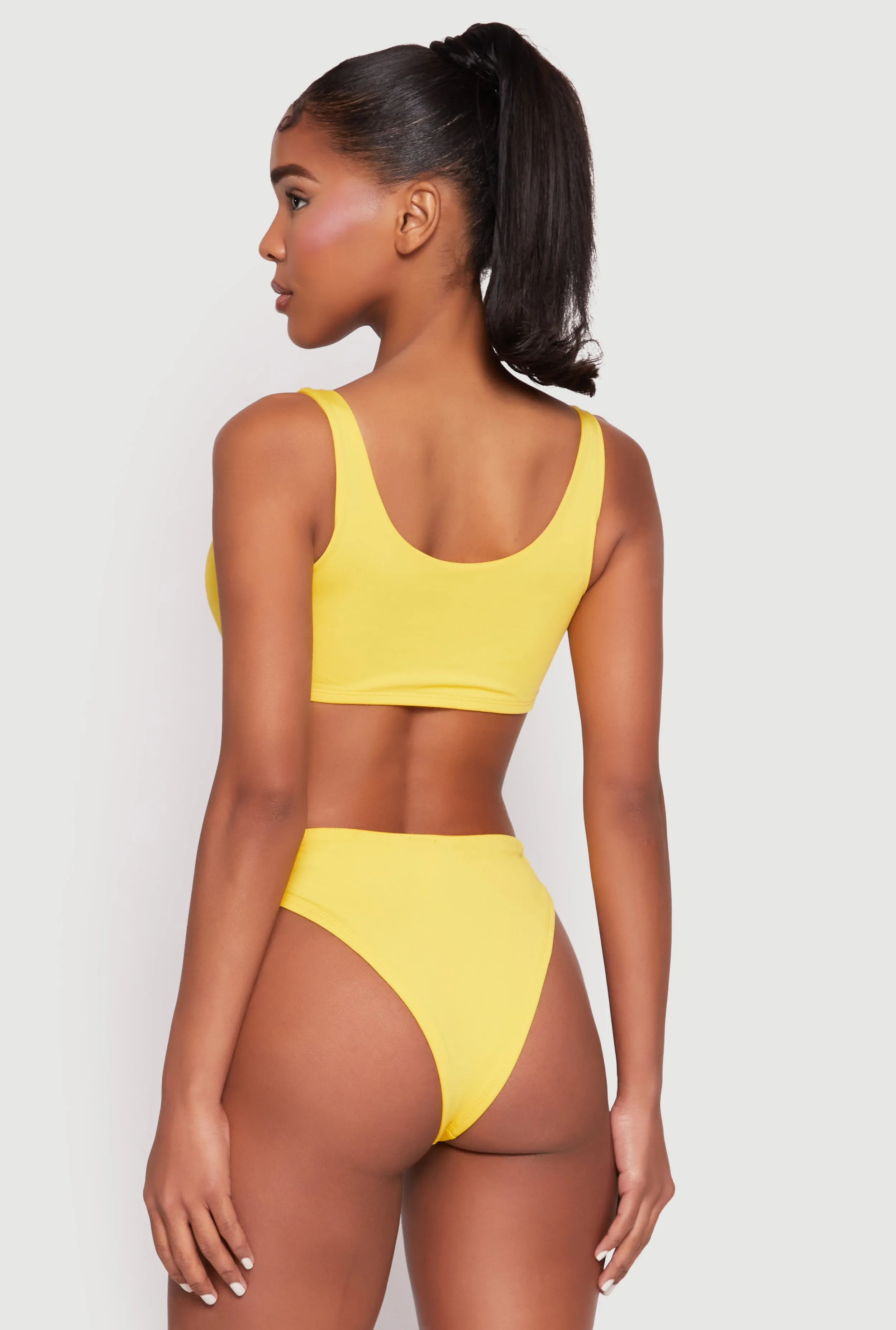 Zip Front Bikini Top and High Cut Bikini Bottoms sold by Rainbow product image thumbnail 5