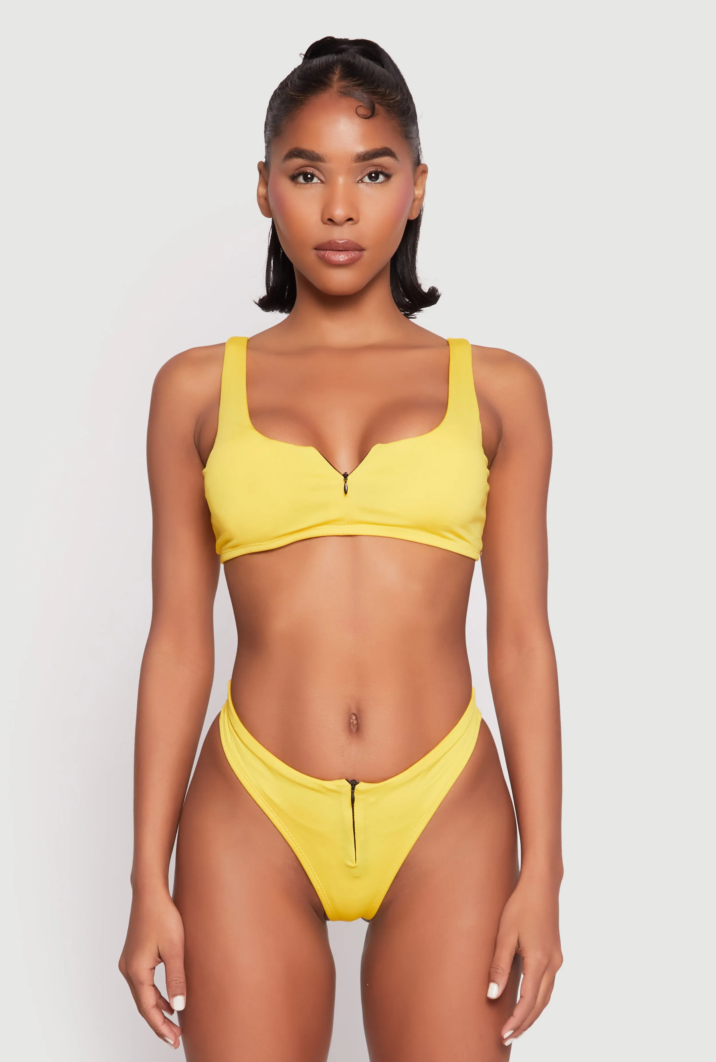 Zip Front Bikini Top and High Cut Bikini Bottoms sold by Rainbow product image thumbnail 2
