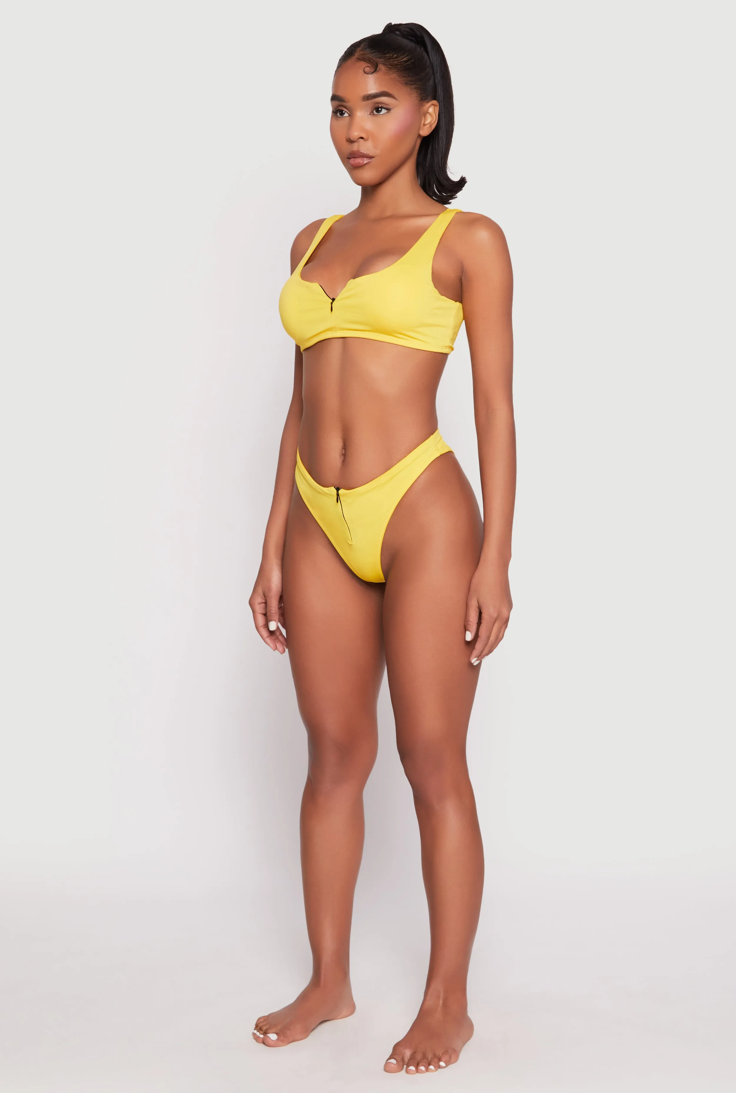 Zip Front Bikini Top and High Cut Bikini Bottoms sold by Rainbow product image thumbnail 3