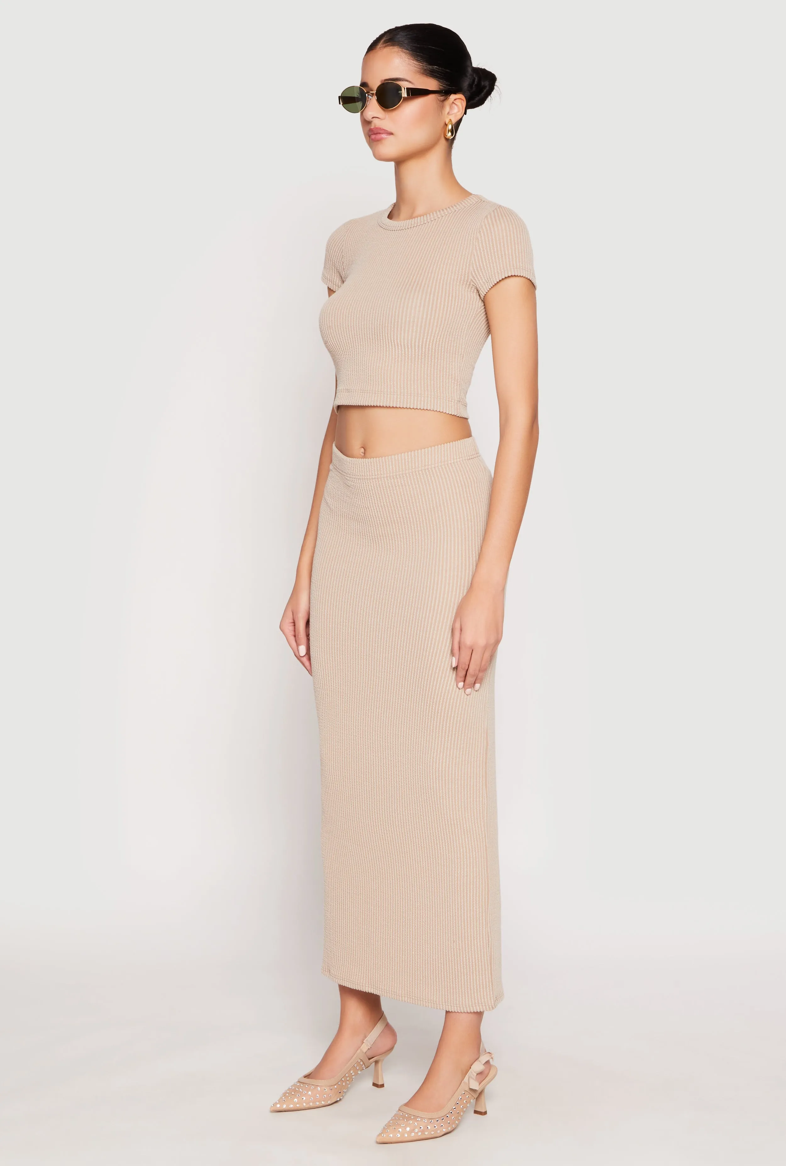 Almost Famous Ribbed Knit Short Sleeve Top sold by Rainbow product image thumbnail 3