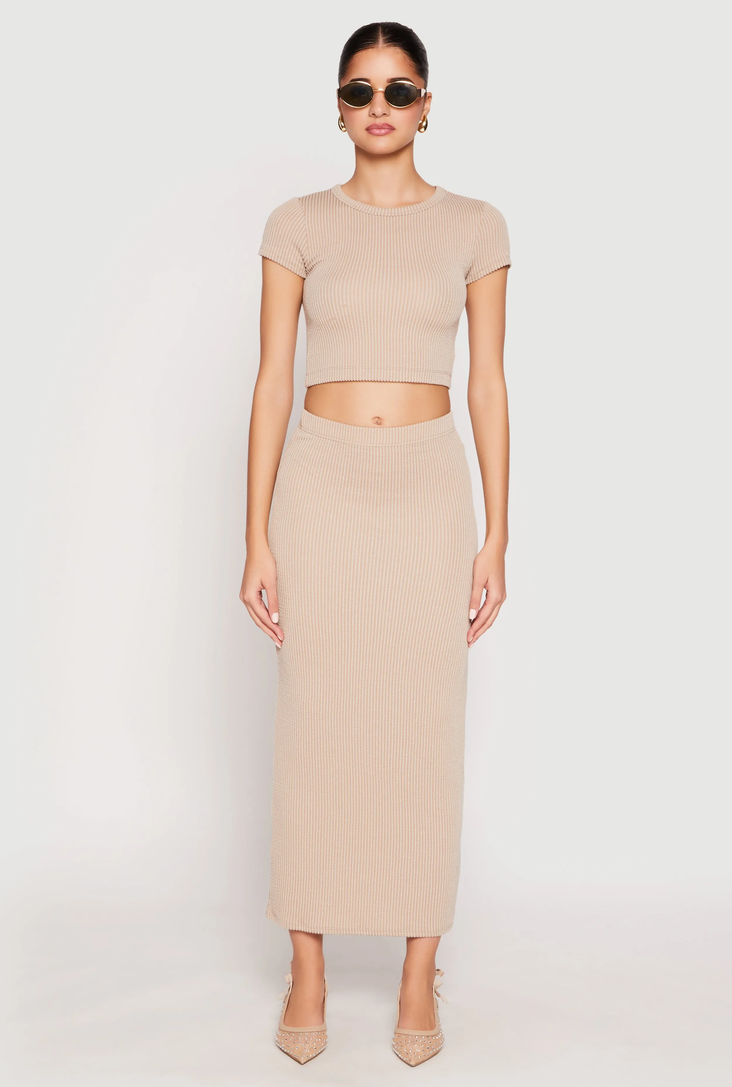 Almost Famous Ribbed Knit Short Sleeve Top sold by Rainbow product image thumbnail 2