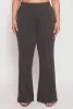 Plus Size Ribbed Knit High Waist Flare Pants sold by Rainbow