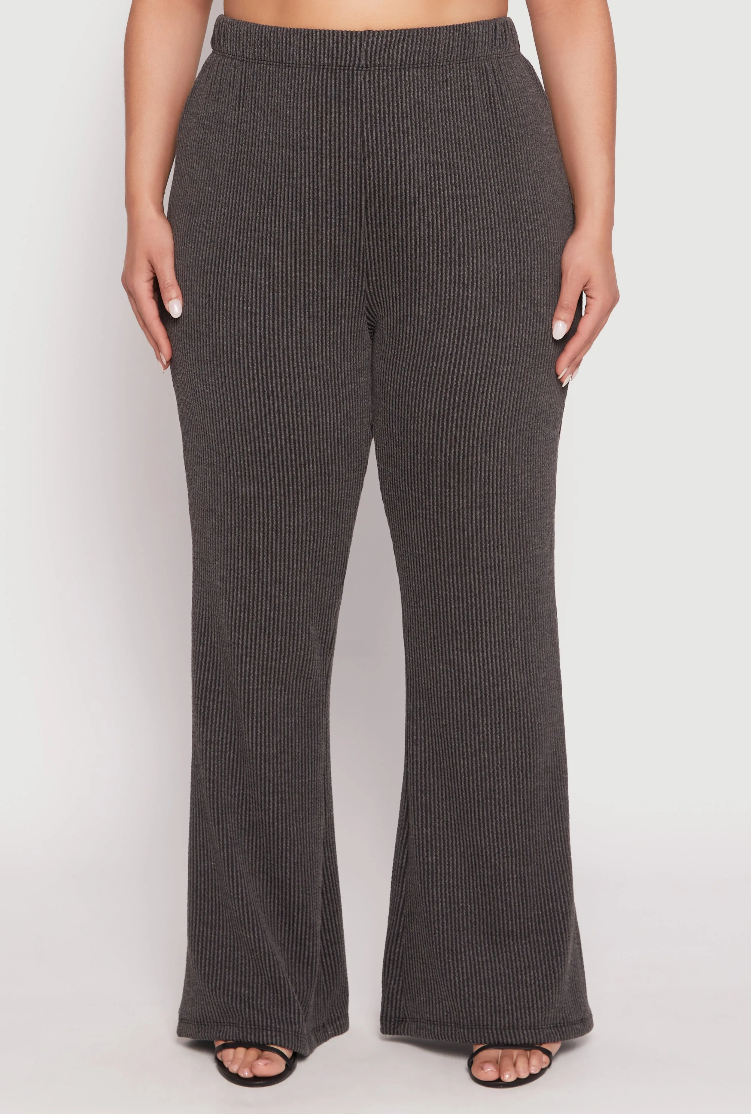 Plus Size Ribbed Knit High Waist Flare Pants sold by Rainbow product image thumbnail 2
