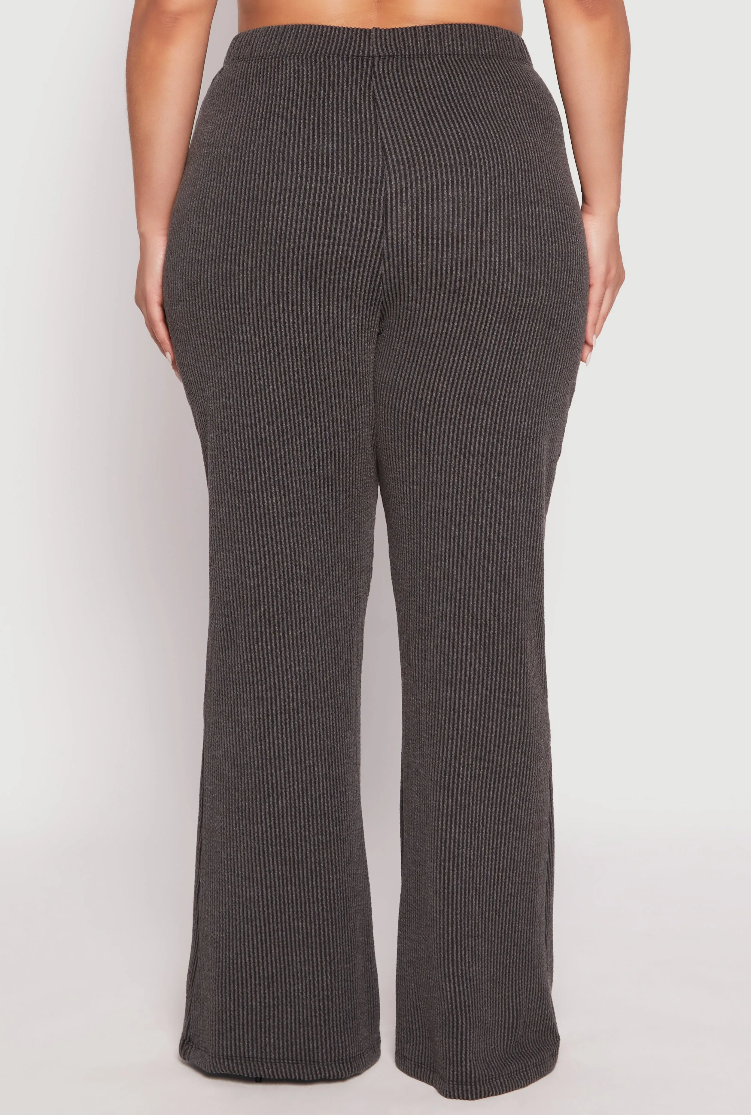 Plus Size Ribbed Knit High Waist Flare Pants sold by Rainbow product image thumbnail 3