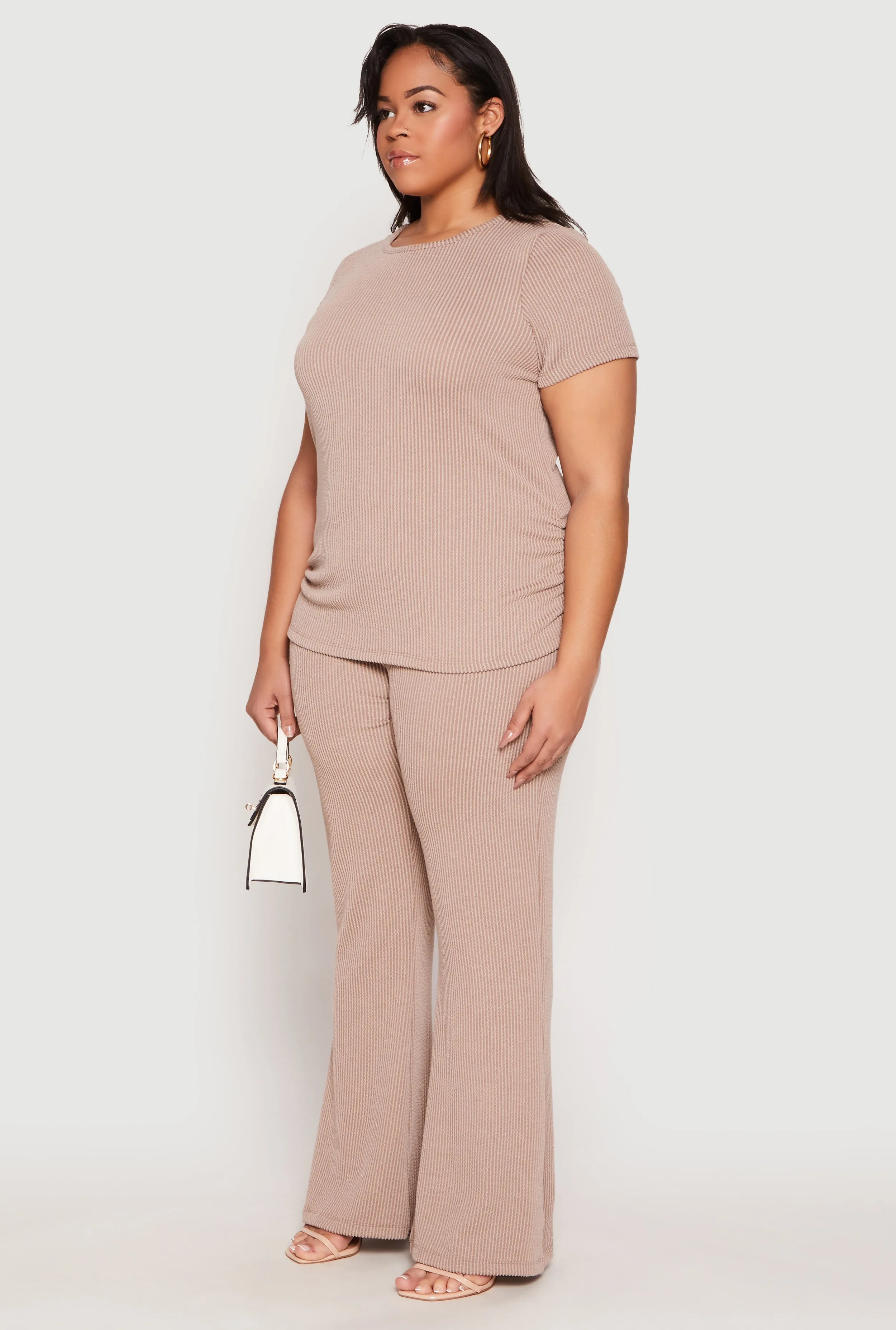 Plus Size Ribbed Knit Short Sleeve Top sold by Rainbow product image thumbnail 3