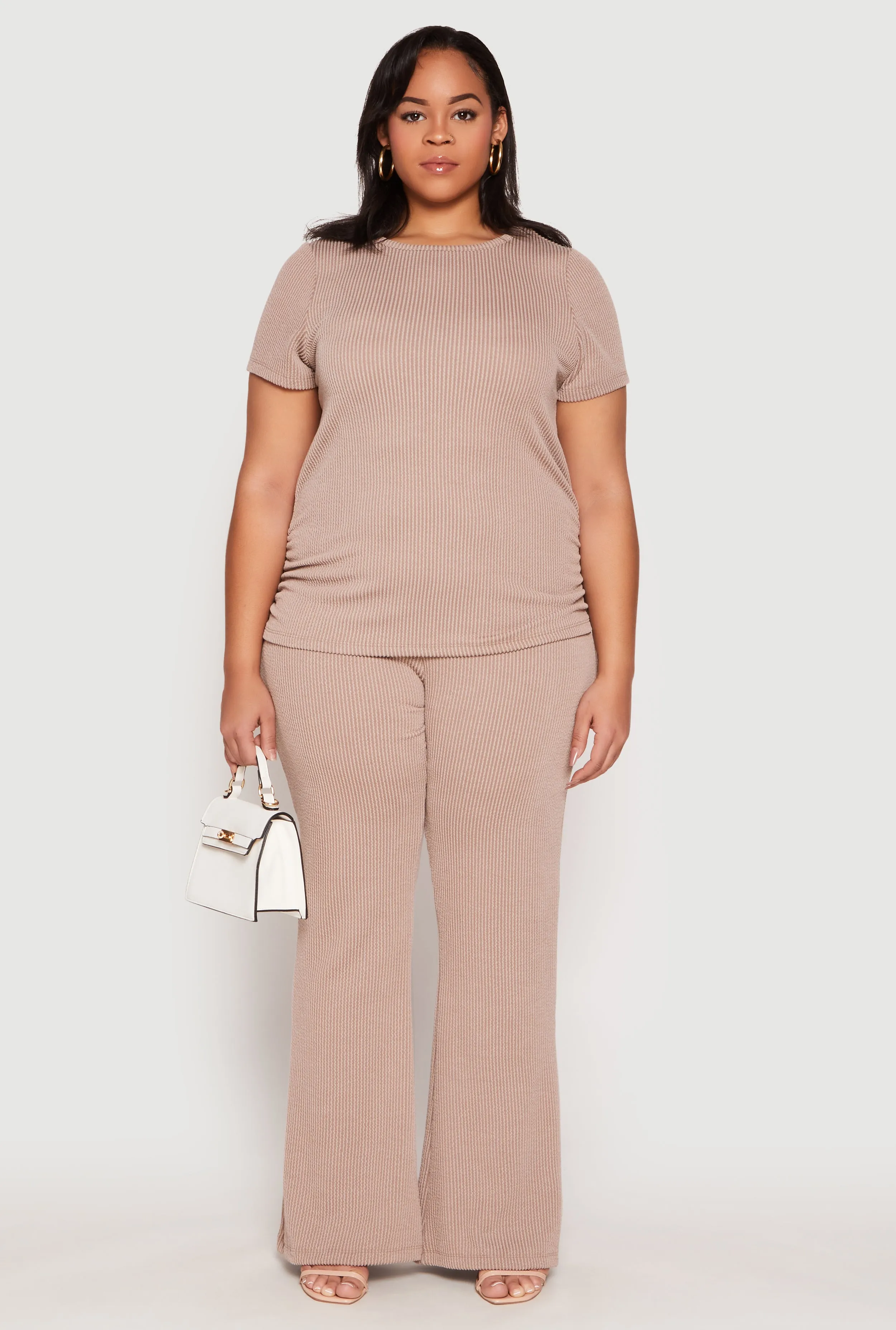 Plus Size Ribbed Knit Short Sleeve Top sold by Rainbow product image thumbnail 2