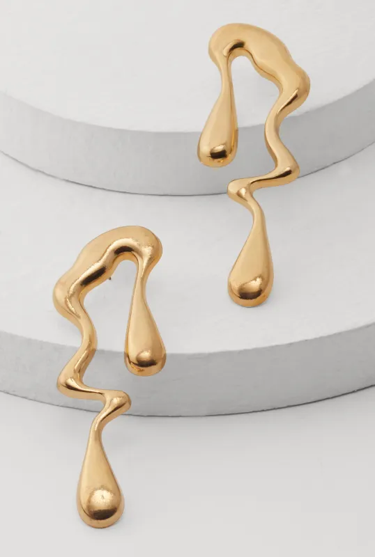 Metallic Drip Drop Earrings sold by Rainbow