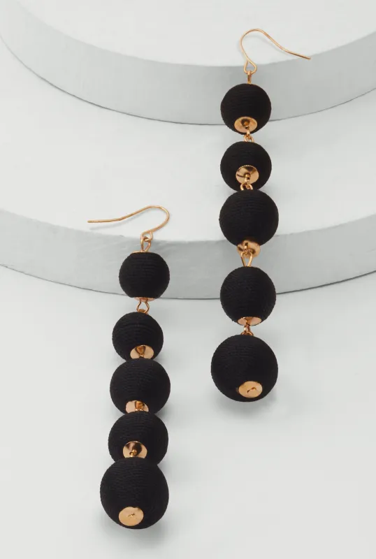 Thread Wrapped Ball Drop Earrings sold by Rainbow
