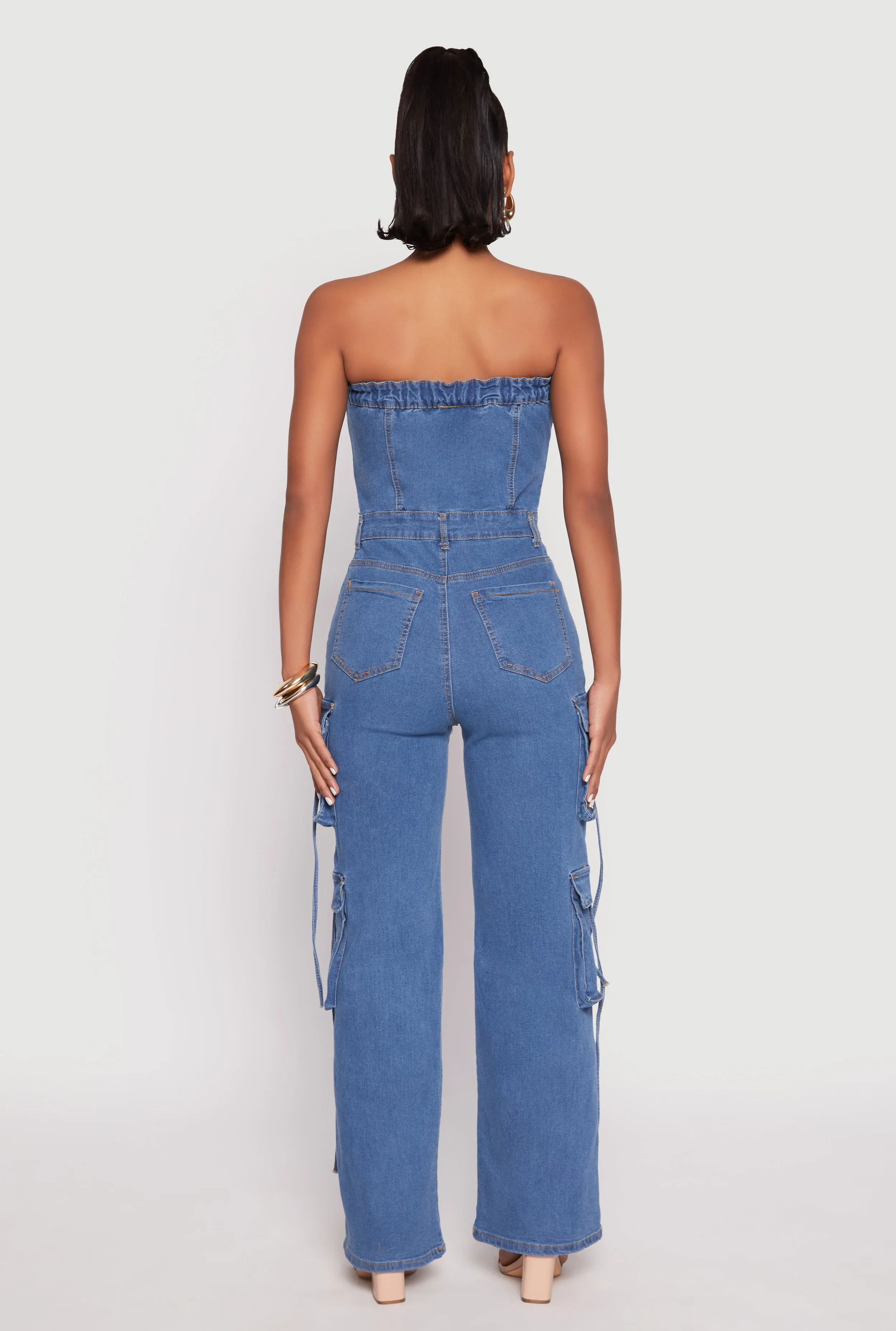 Daisy Denim Button Front Cargo Jumpsuit sold by Rainbow product image thumbnail 3