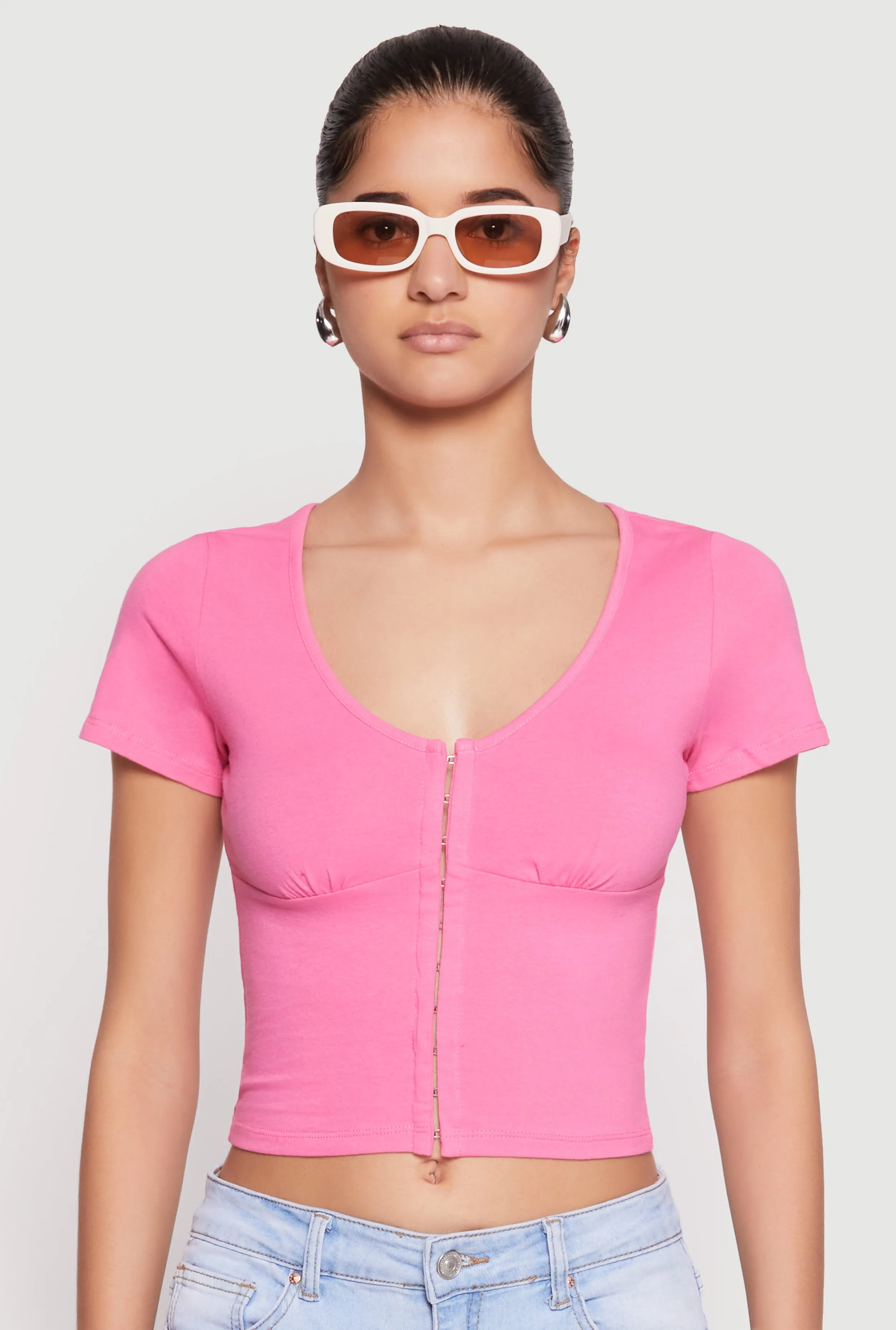 Hook and Eye Short Sleeve Crop Top sold by Rainbow product image thumbnail 2