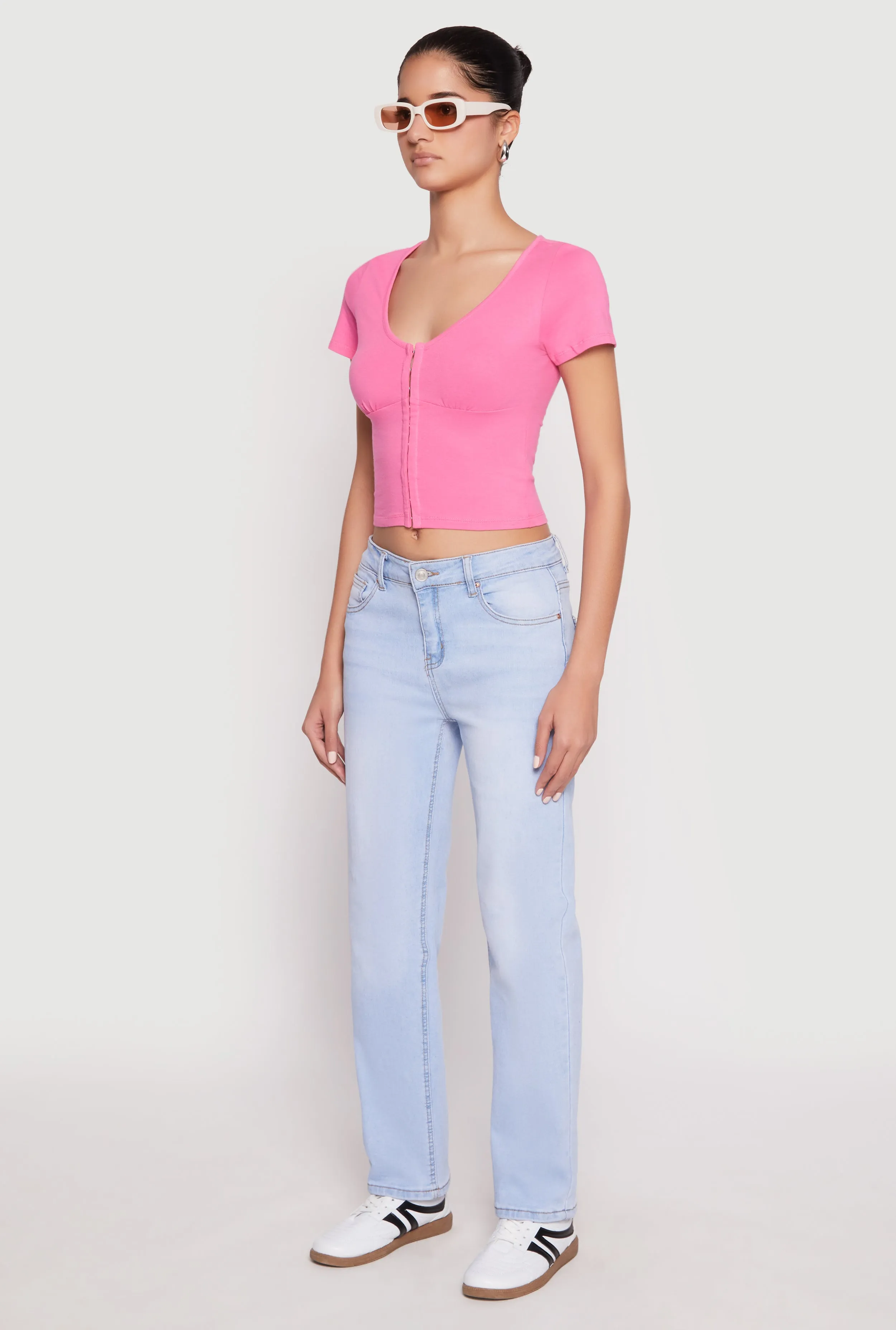 Hook and Eye Short Sleeve Crop Top sold by Rainbow product image thumbnail 3