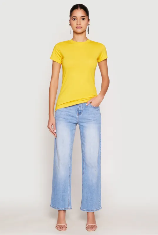 High Neck Short Sleeve Tee sold by Rainbow