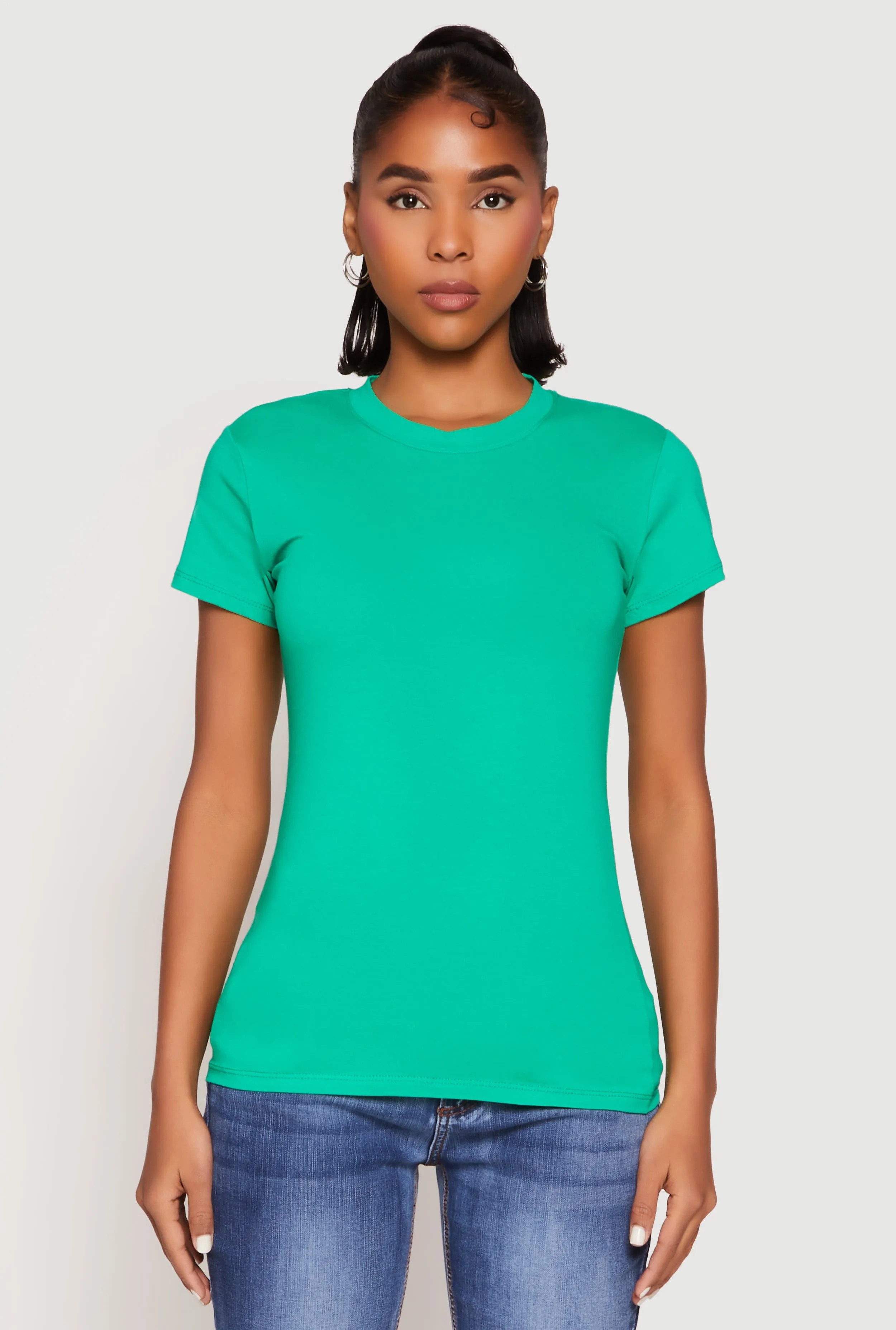 High Neck Short Sleeve Tee sold by Rainbow product image thumbnail 2