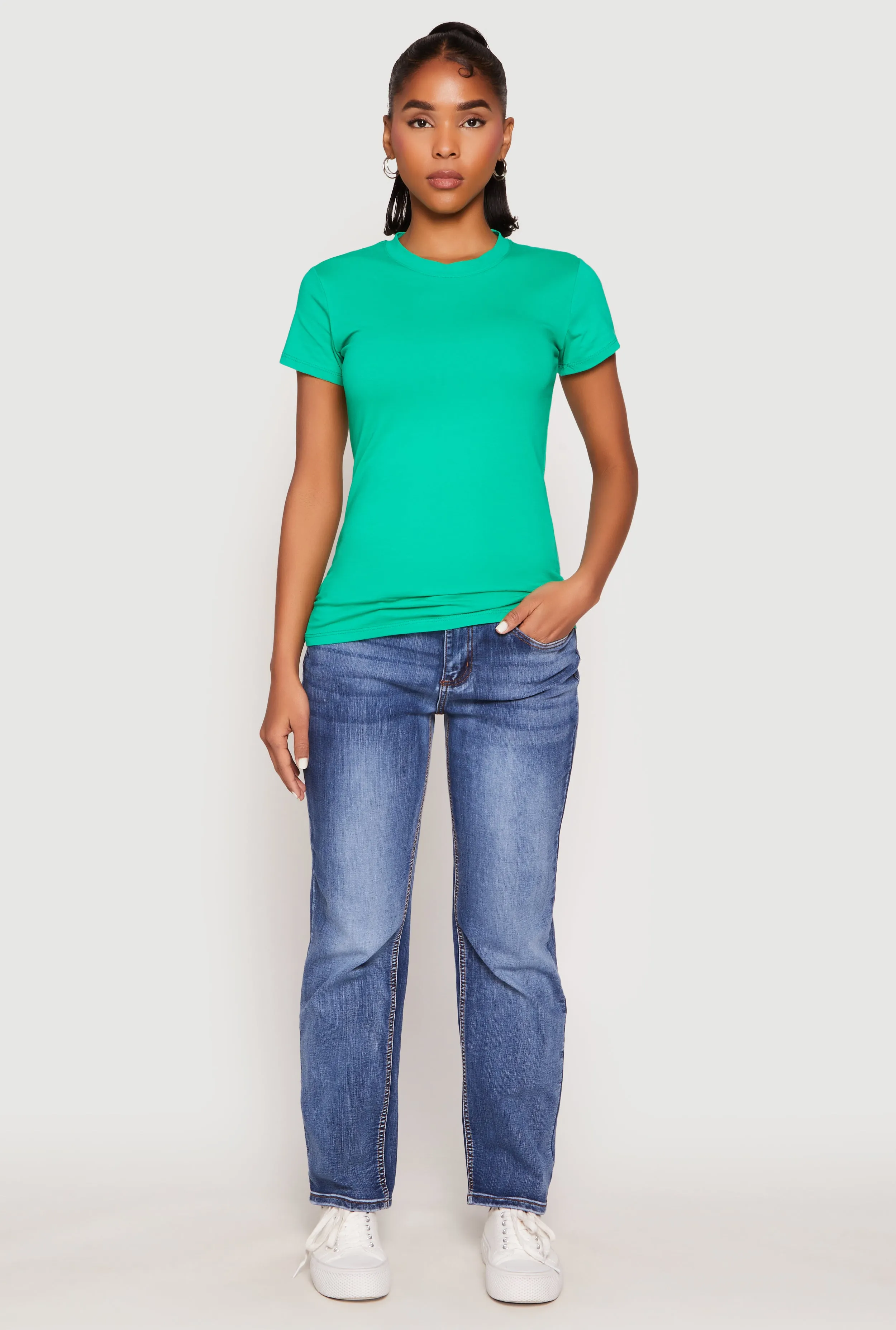 High Neck Short Sleeve Tee sold by Rainbow