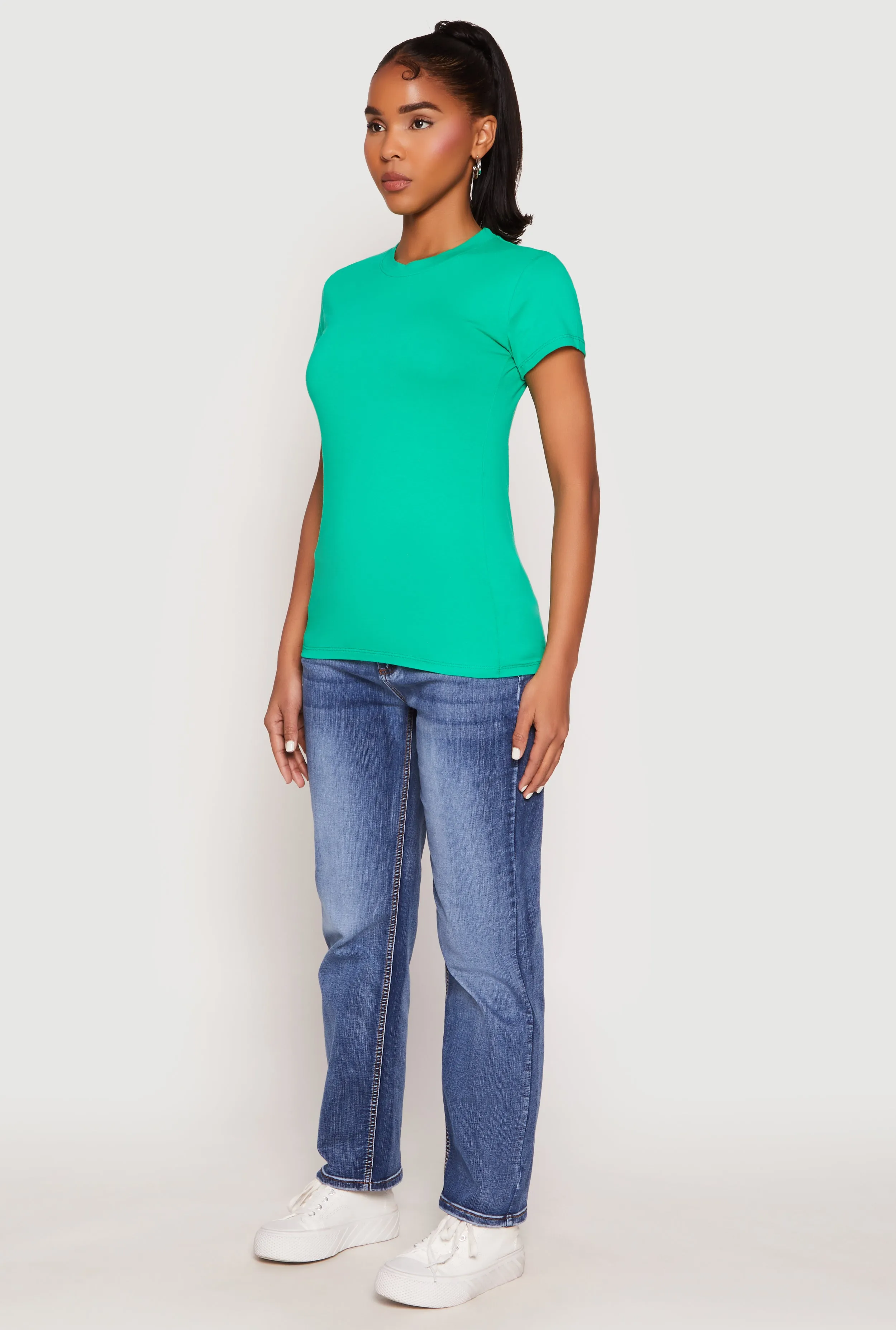 High Neck Short Sleeve Tee sold by Rainbow product image thumbnail 3