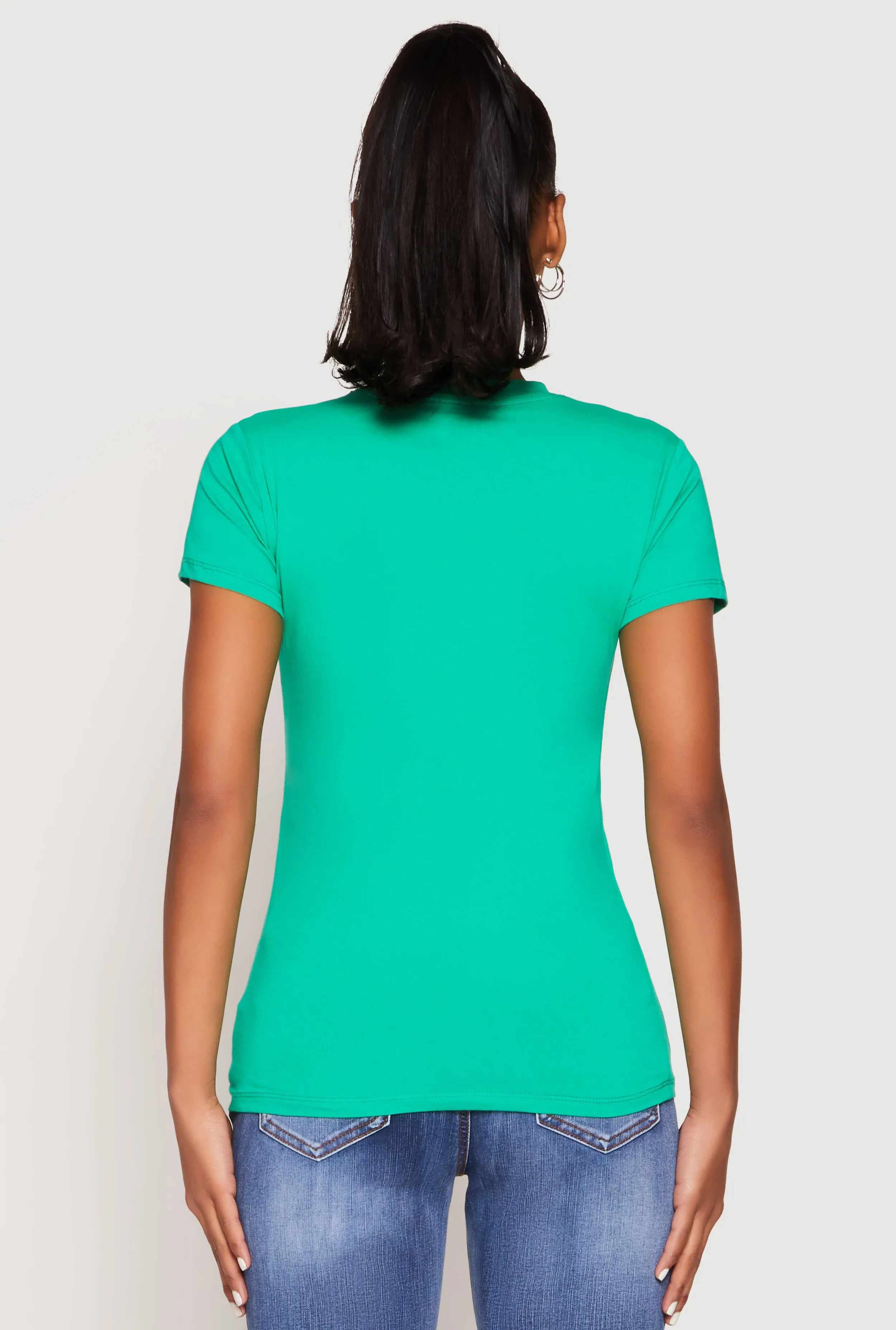 High Neck Short Sleeve Tee sold by Rainbow product image thumbnail 5