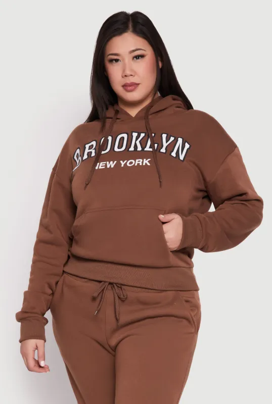 Plus Size Fleece Brooklyn Pullover Hoodie sold by Rainbow