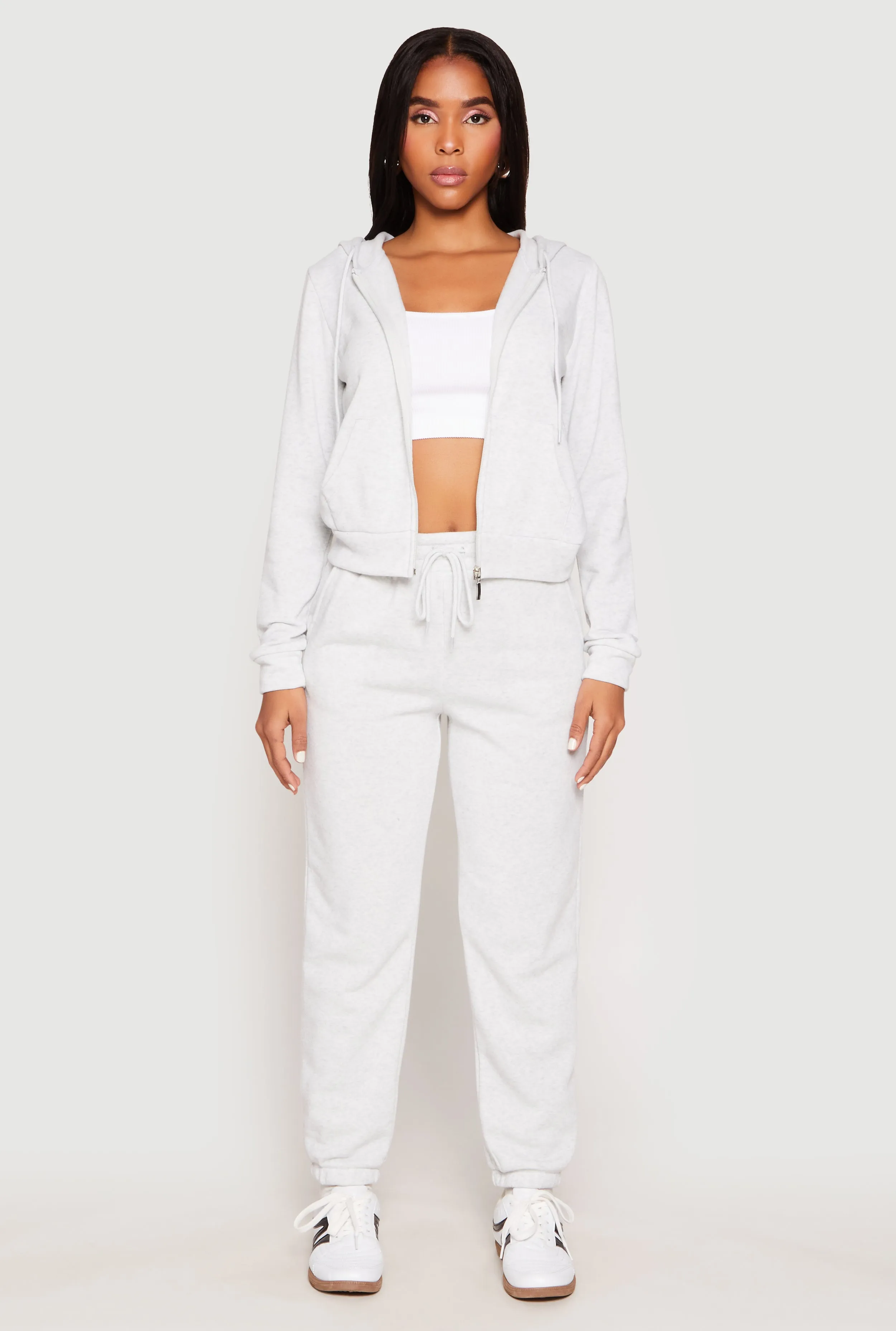 Fleece Zip Front Long Sleeve Hoodie sold by Rainbow product image thumbnail 2