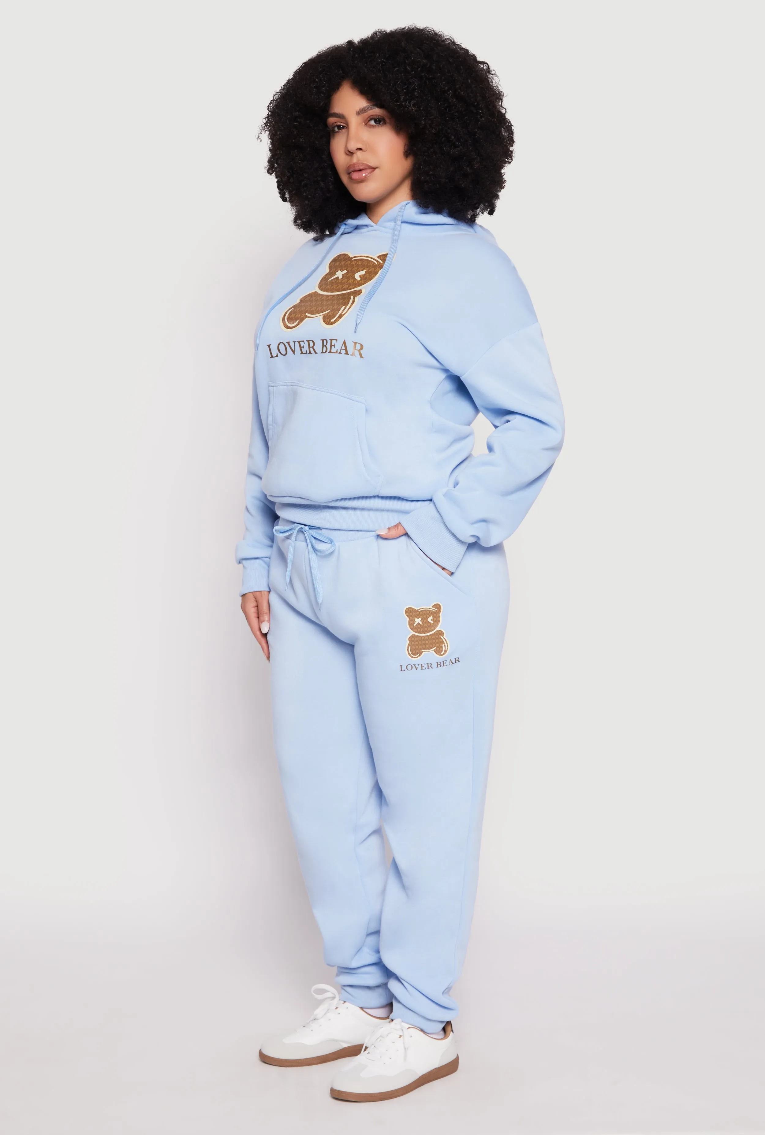 Plus Size Lover Bear Hooded Sweatshirt sold by Rainbow product image thumbnail 3