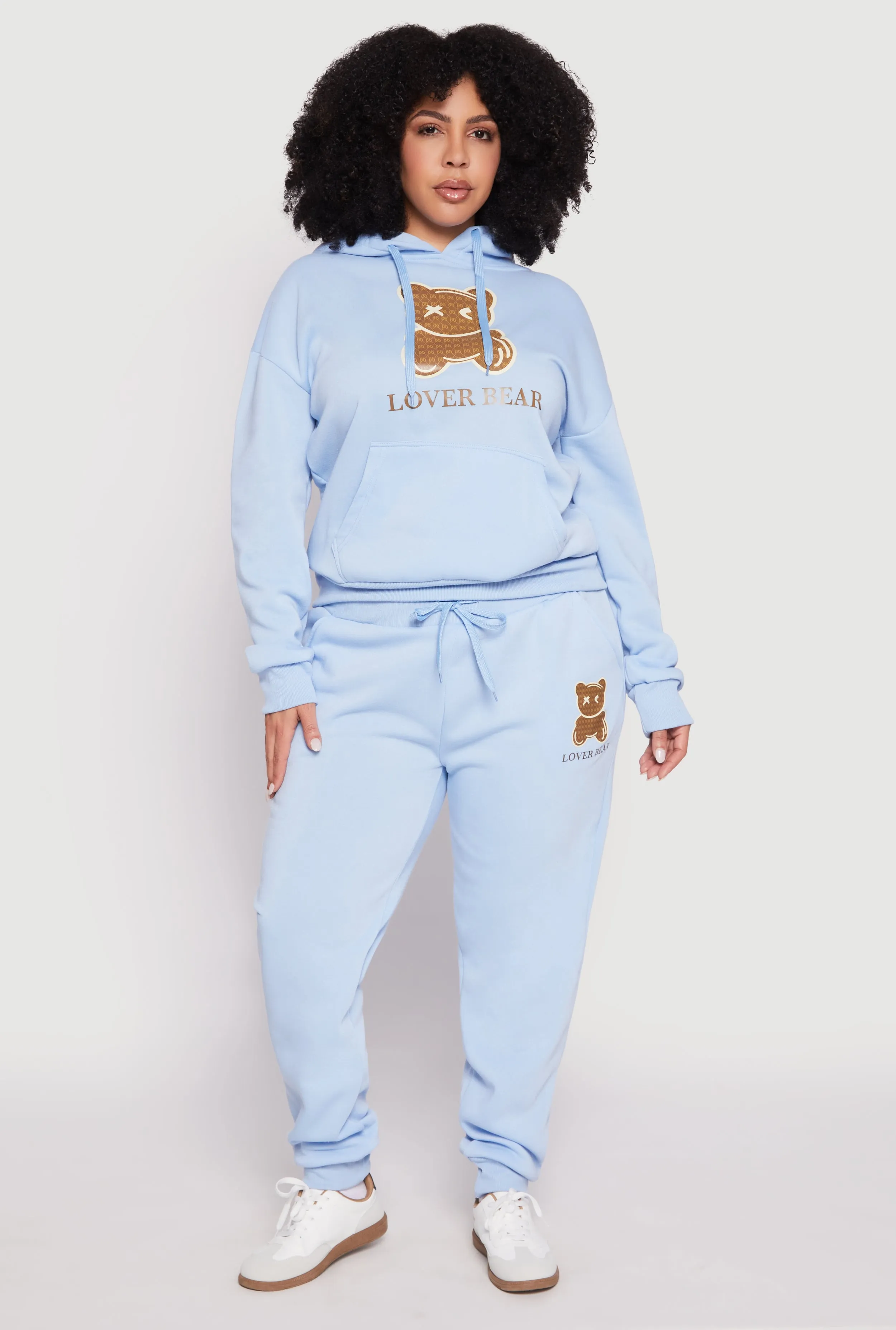 Plus Size Lover Bear Hooded Sweatshirt sold by Rainbow product image thumbnail 2