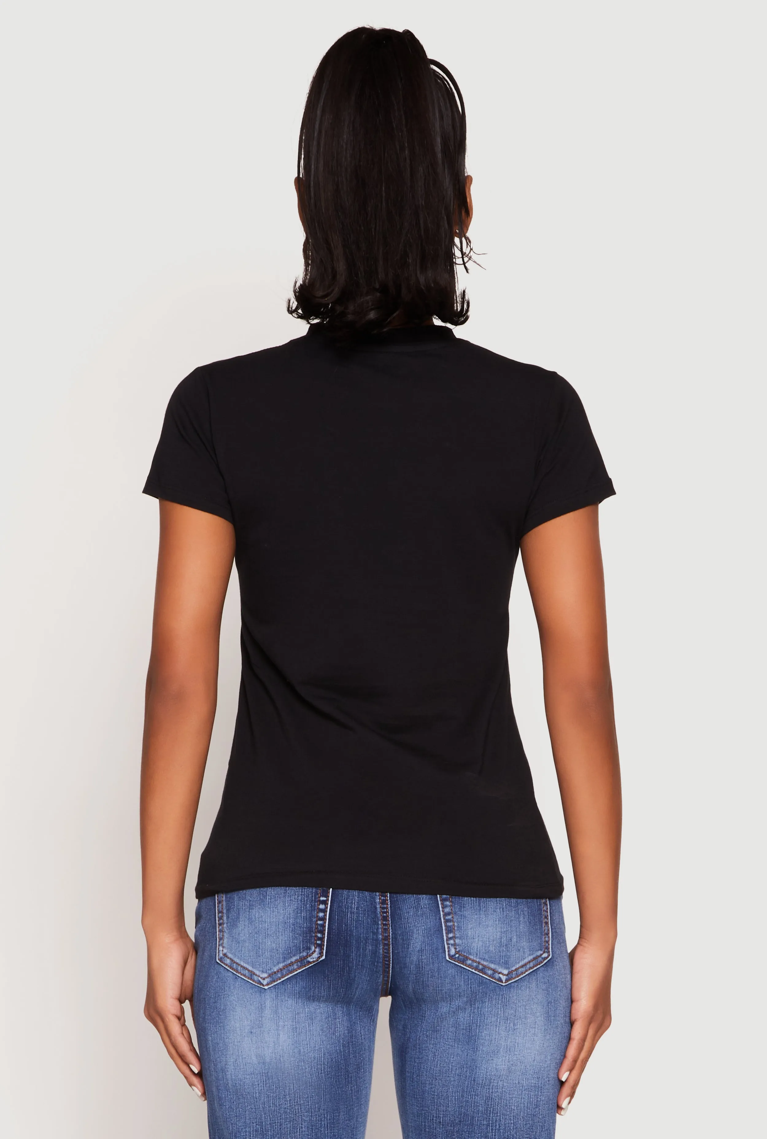 High Neck Short Sleeve Tee sold by Rainbow product image thumbnail 5