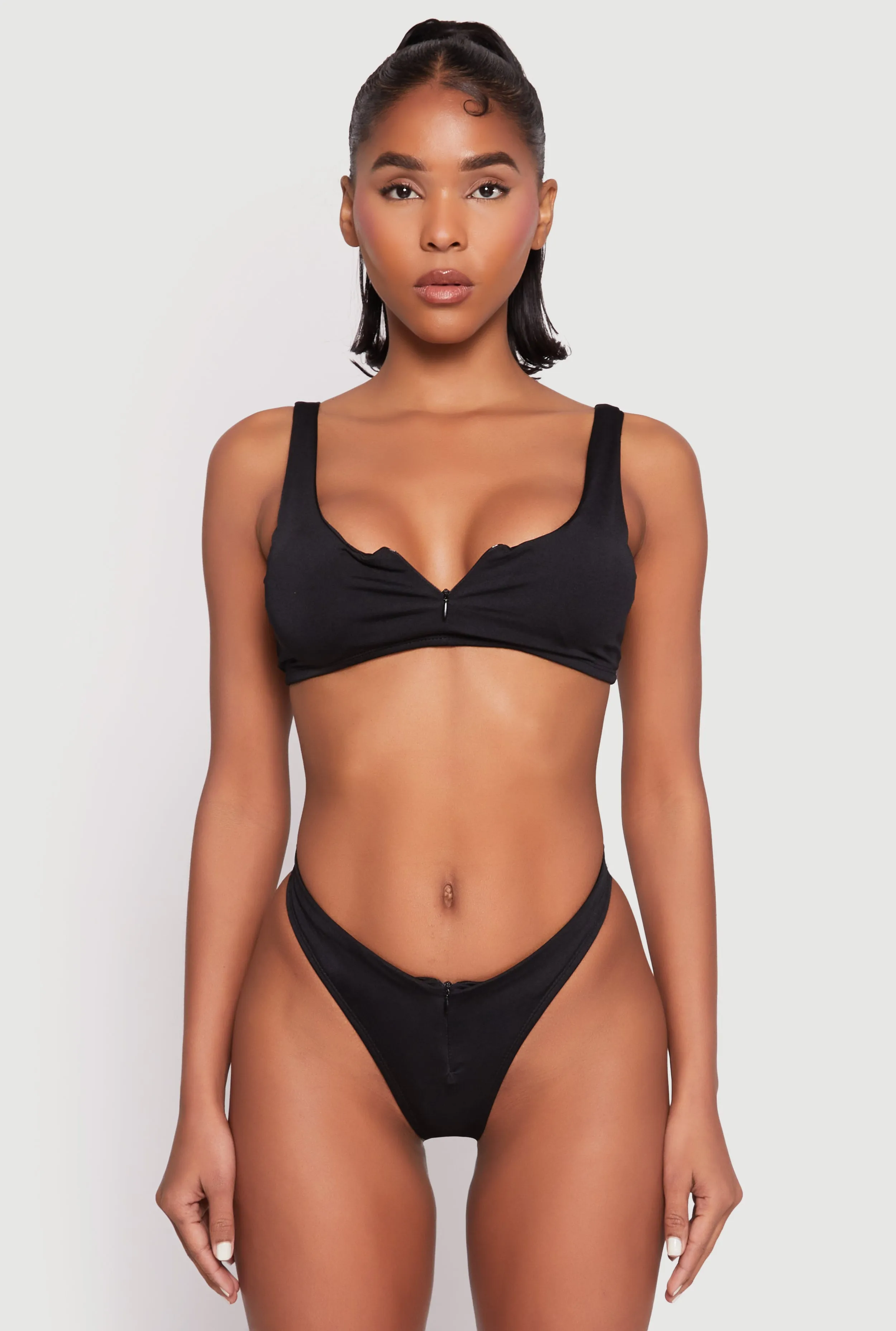 Zip Front Bikini Top and High Cut Bikini Bottoms sold by Rainbow product image thumbnail 2
