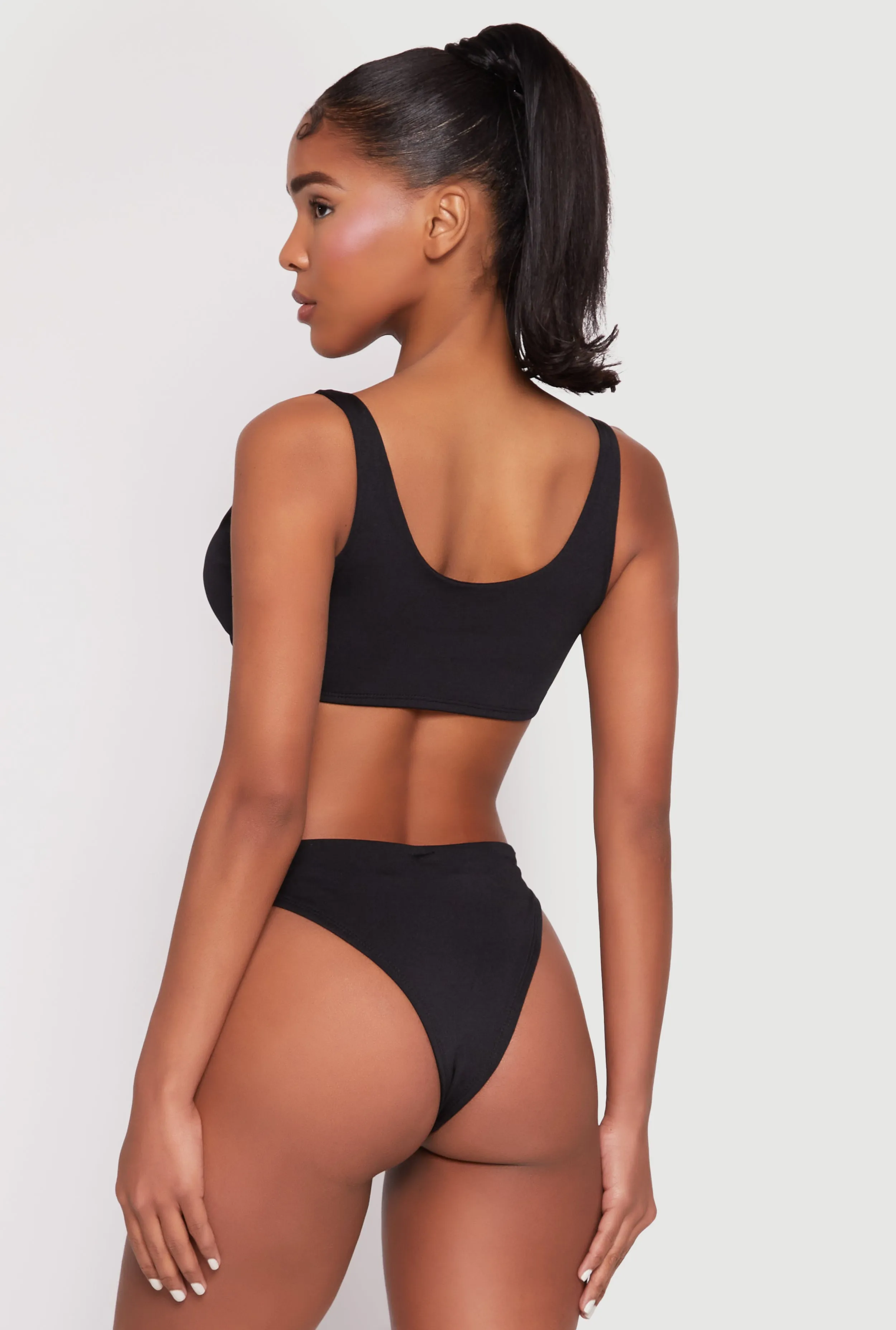 Zip Front Bikini Top and High Cut Bikini Bottoms sold by Rainbow product image thumbnail 5