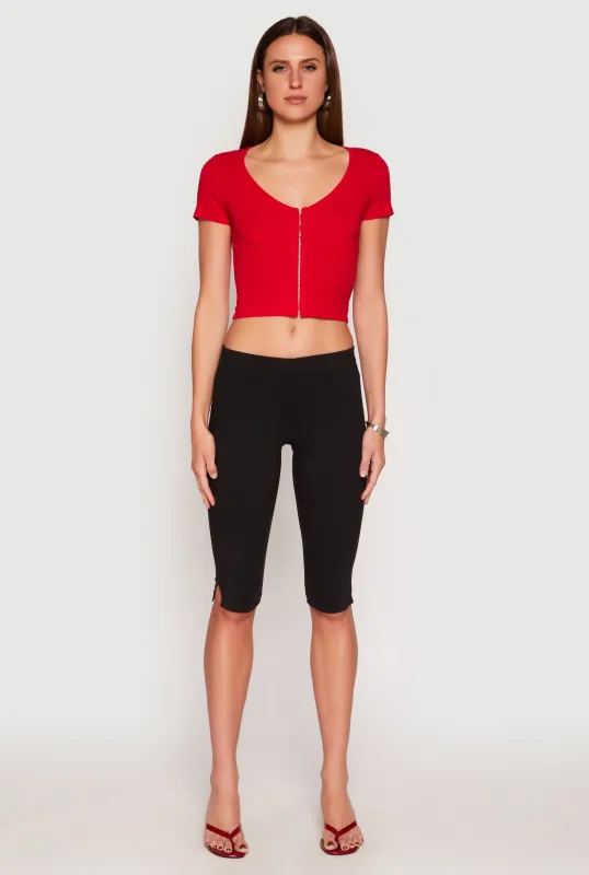 Hook and Eye Short Sleeve Crop Top sold by Rainbow