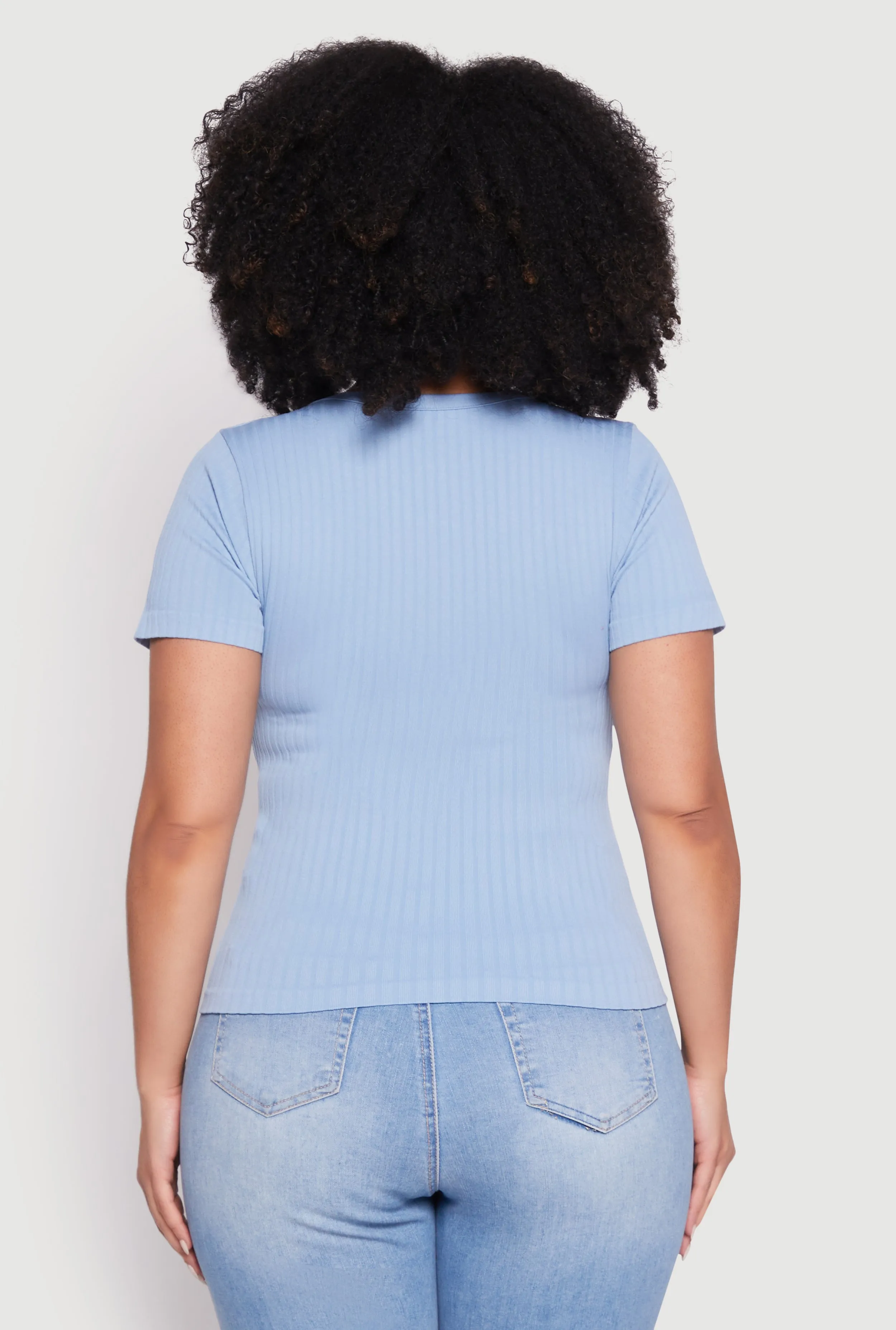 Plus Size Basic Ribbed Knit Seamless Top sold by Rainbow product image thumbnail 5