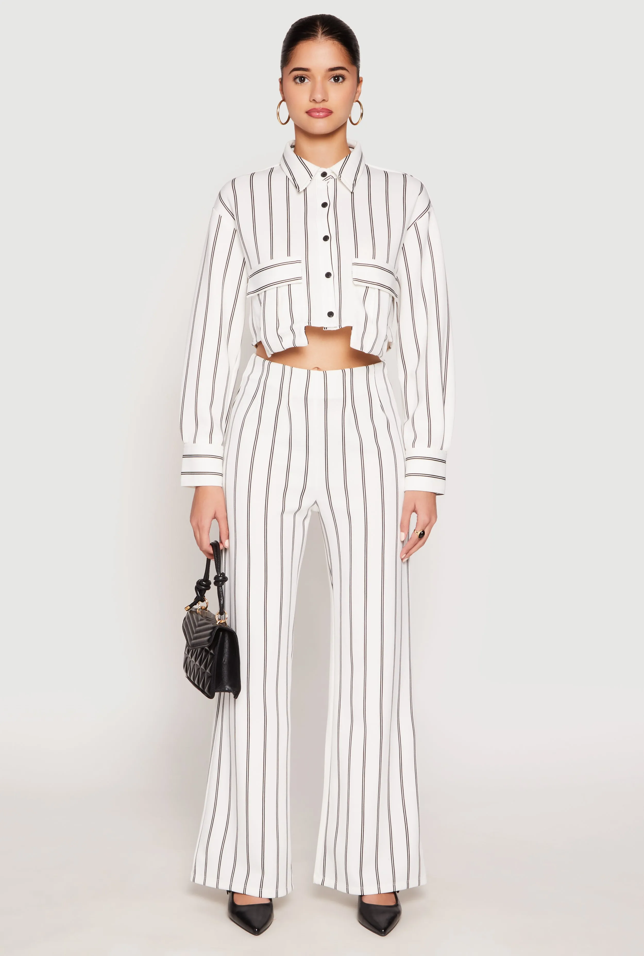 Striped High Waisted Dress Pants sold by Rainbow