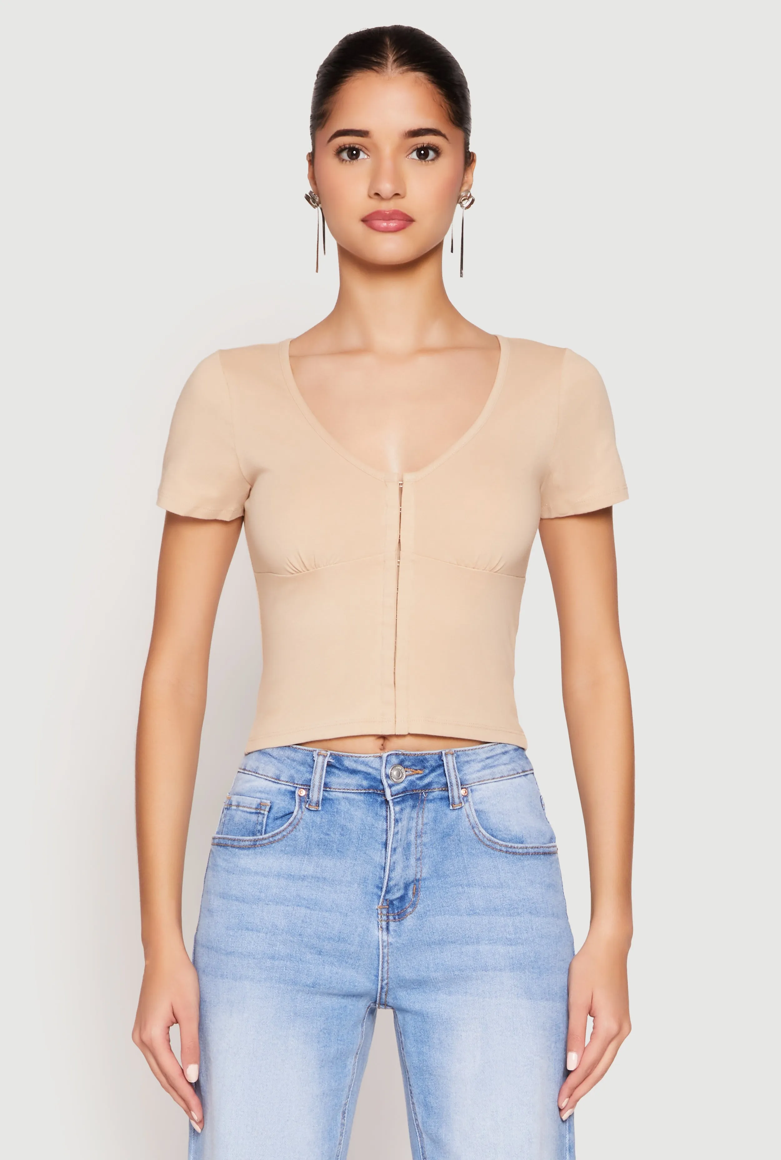 Hook and Eye Short Sleeve Crop Top sold by Rainbow product image thumbnail 2