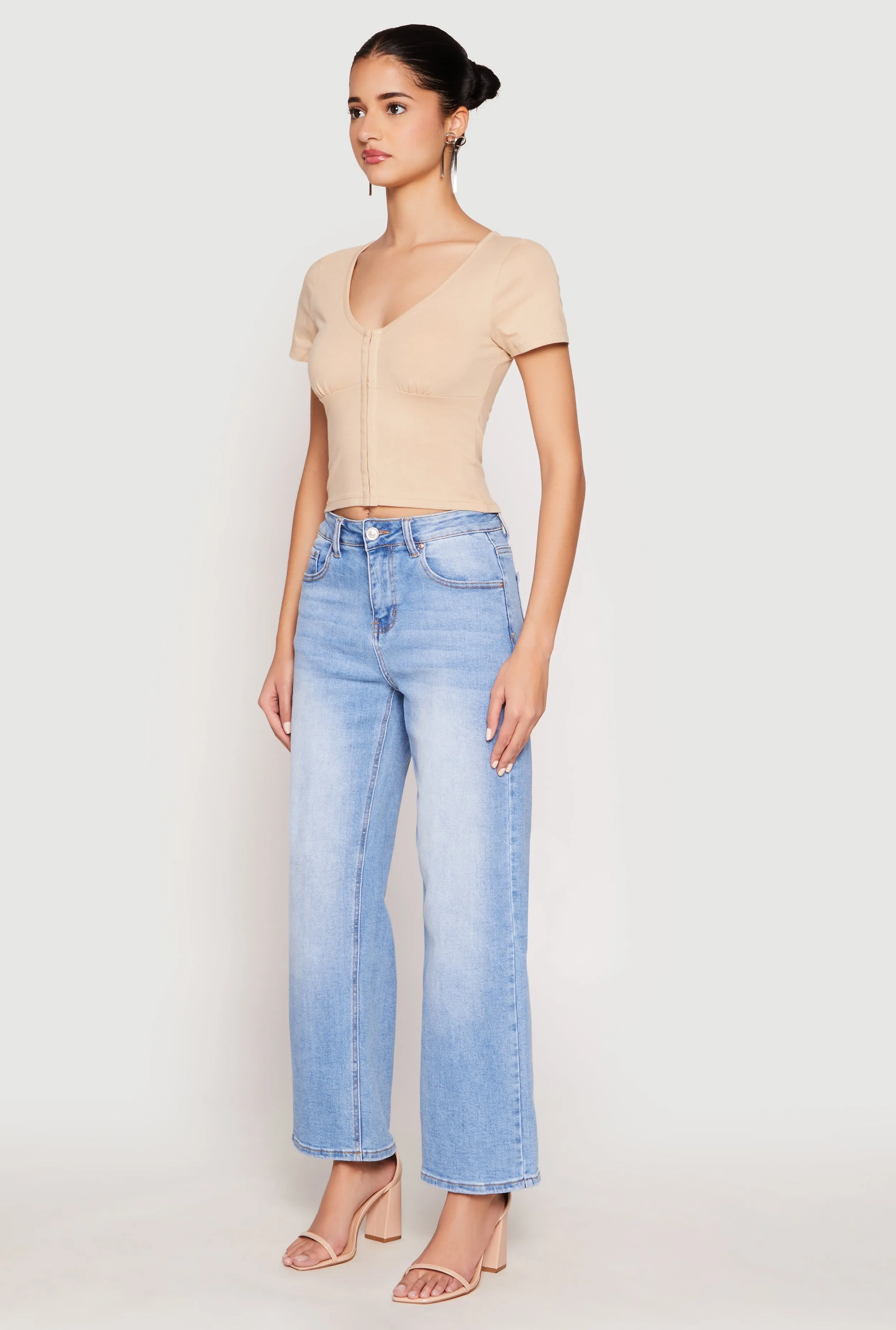 Hook and Eye Short Sleeve Crop Top sold by Rainbow product image thumbnail 3