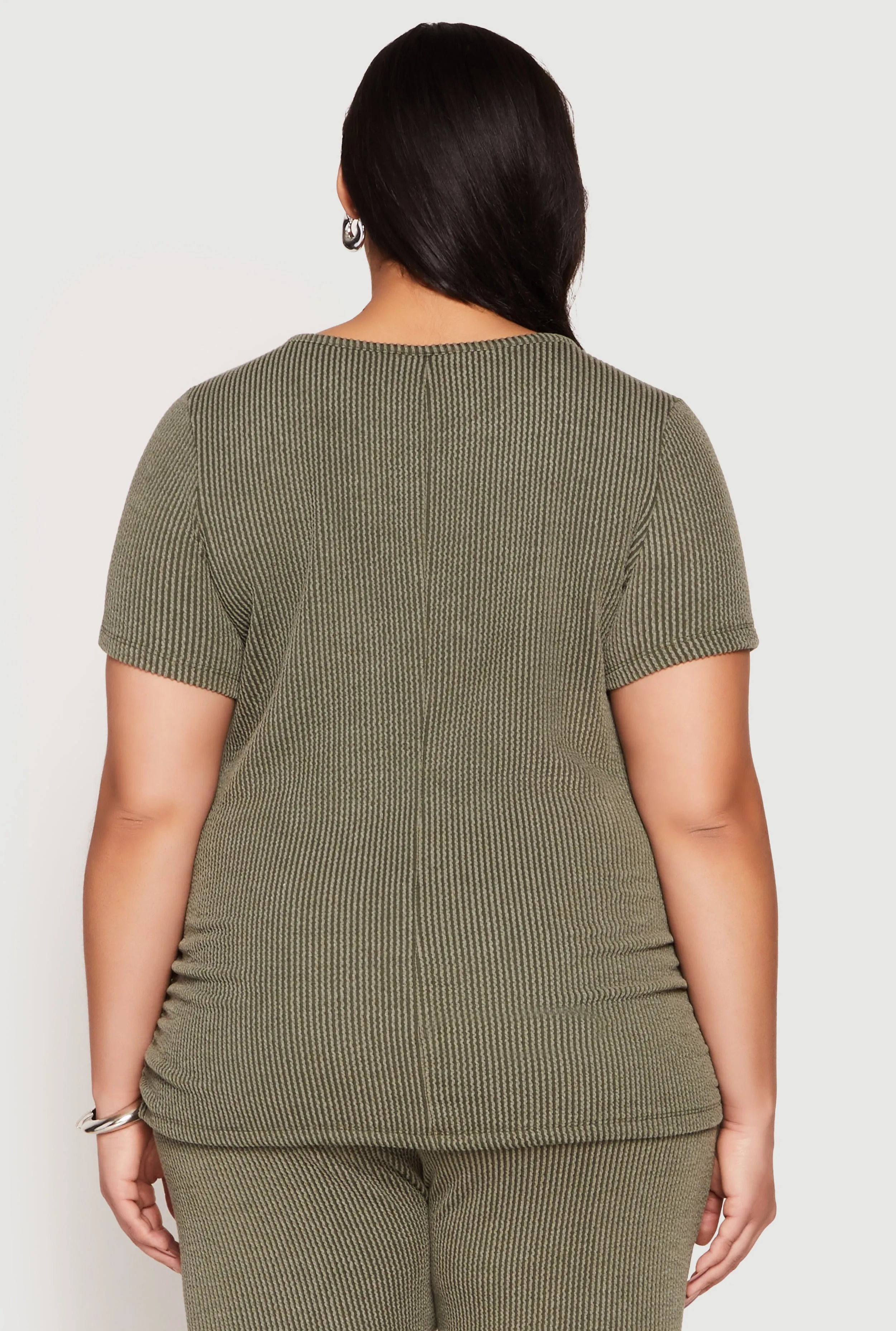 Plus Size Ribbed Knit Rhinestone Blessed Top sold by Rainbow product image thumbnail 5