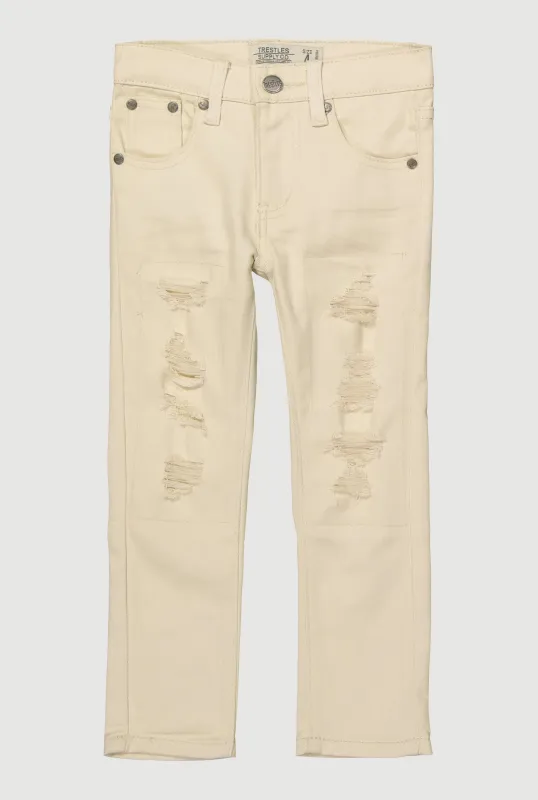 Little Boys Patch and Repair Distressed Skinny Jeans sold by Rainbow