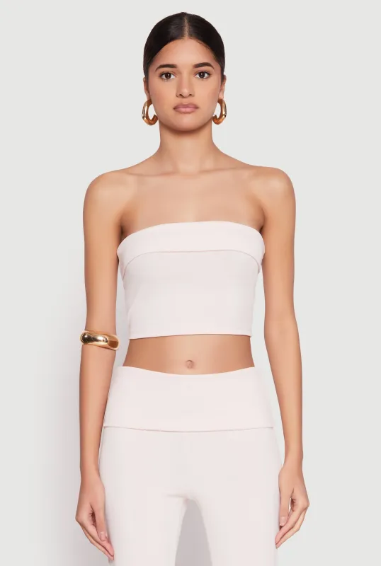 Haute Monde Fold Over Tube Top sold by Rainbow