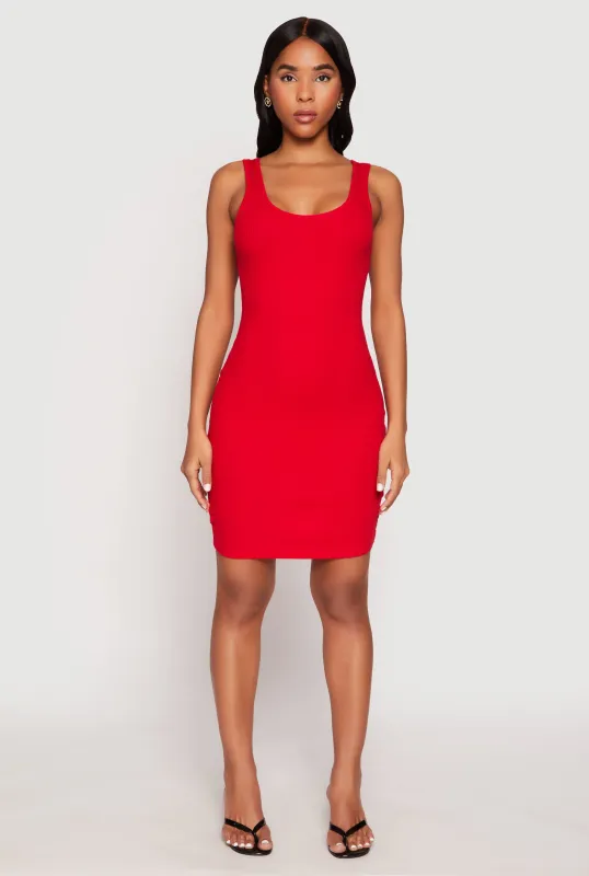 Ribbed Knit Scoop Neck Tank Dress sold by Rainbow
