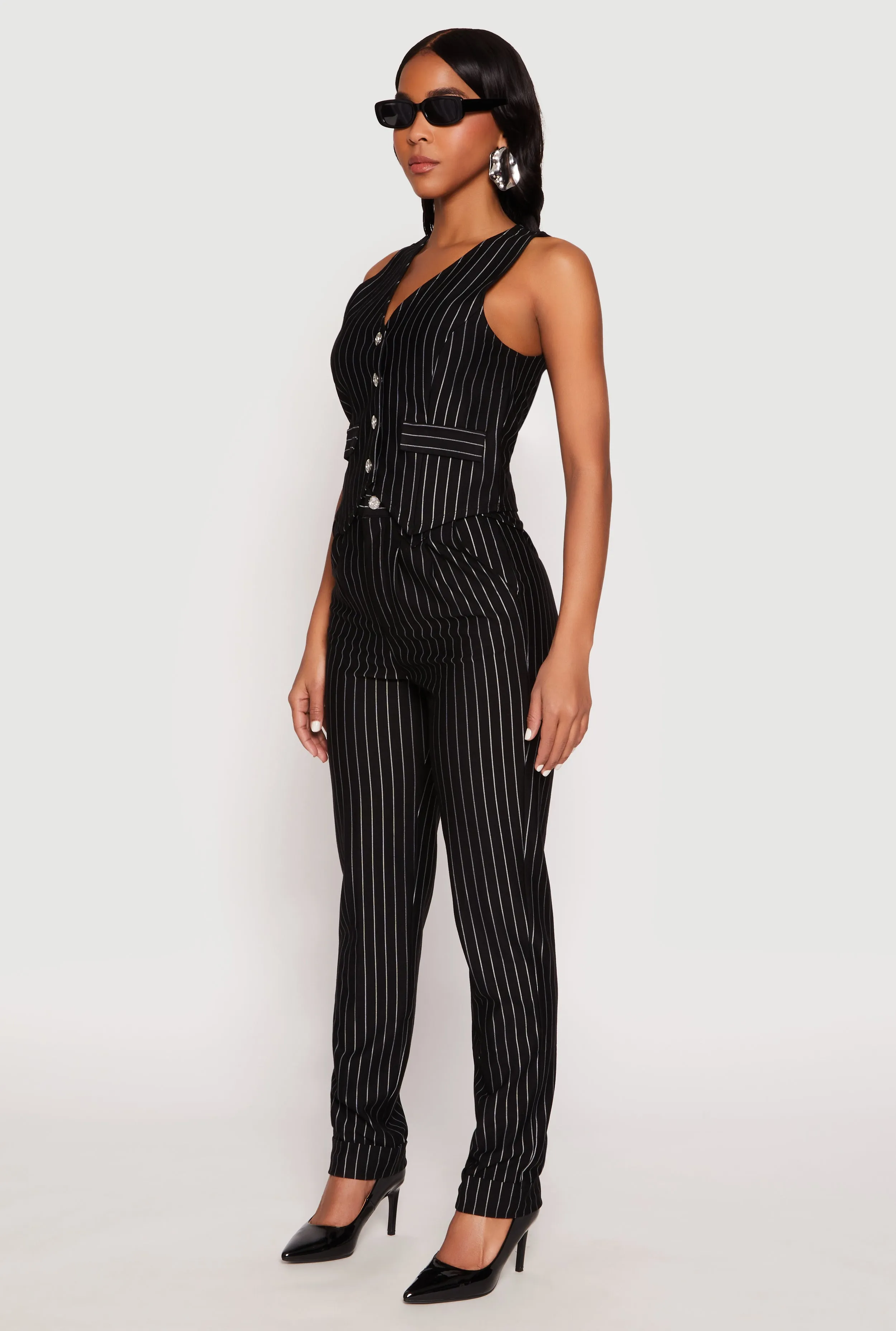 Pin Stripe Button Front Vest sold by Rainbow product image thumbnail 3