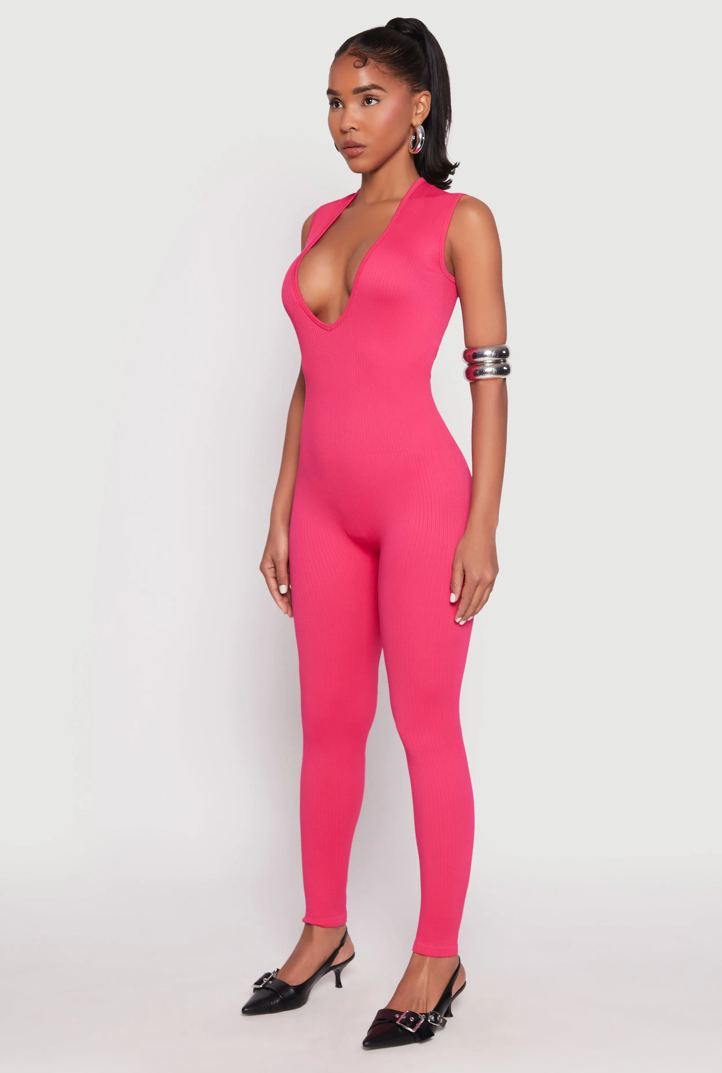 Daisy Seamless Rib Knit Plunge Catsuit sold by Rainbow product image thumbnail 2