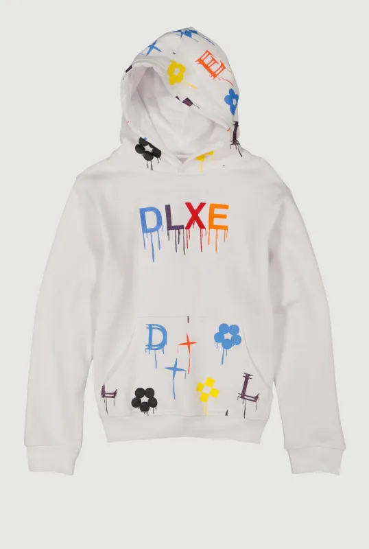 Boys DLXE Drip Pattern Hooded Sweatshirt sold by Rainbow