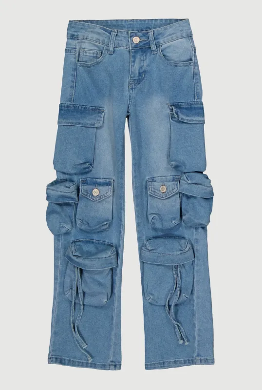 Girls VIP Tassel Cargo Jeans sold by Rainbow