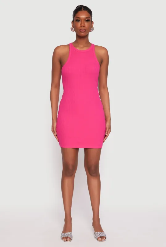 Crew Neck Mini Racerback Tank Dress sold by Rainbow