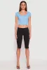 Waffle Knit Short Sleeve Crop Top sold by Rainbow