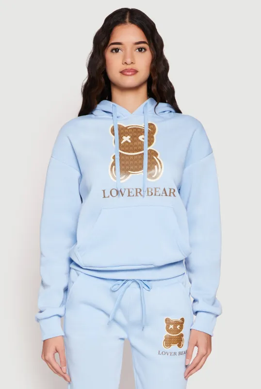 Fleece Lover Bear Graphic Hoodie sold by Rainbow